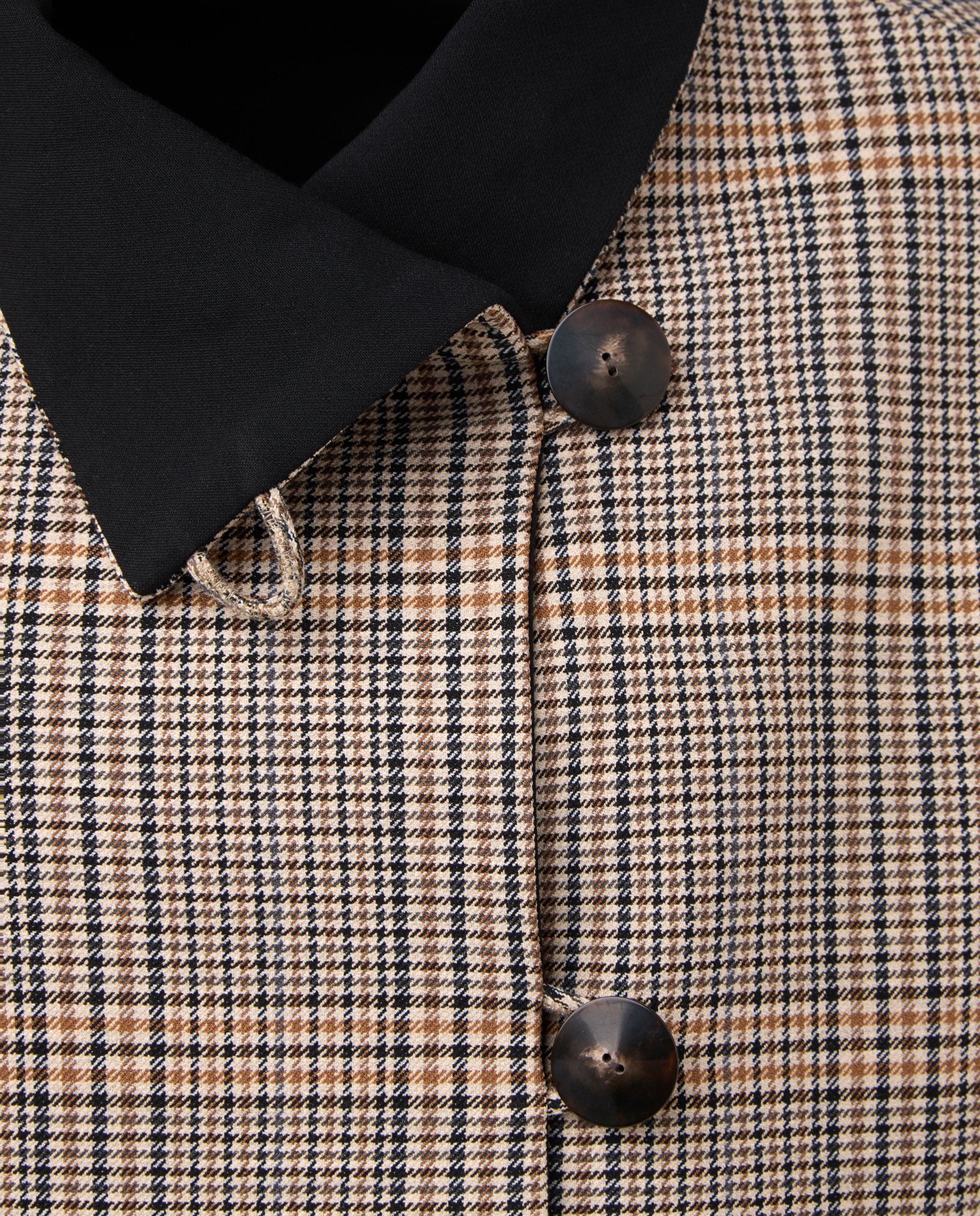 Casaco aos quadrados de mulher Castanho-6