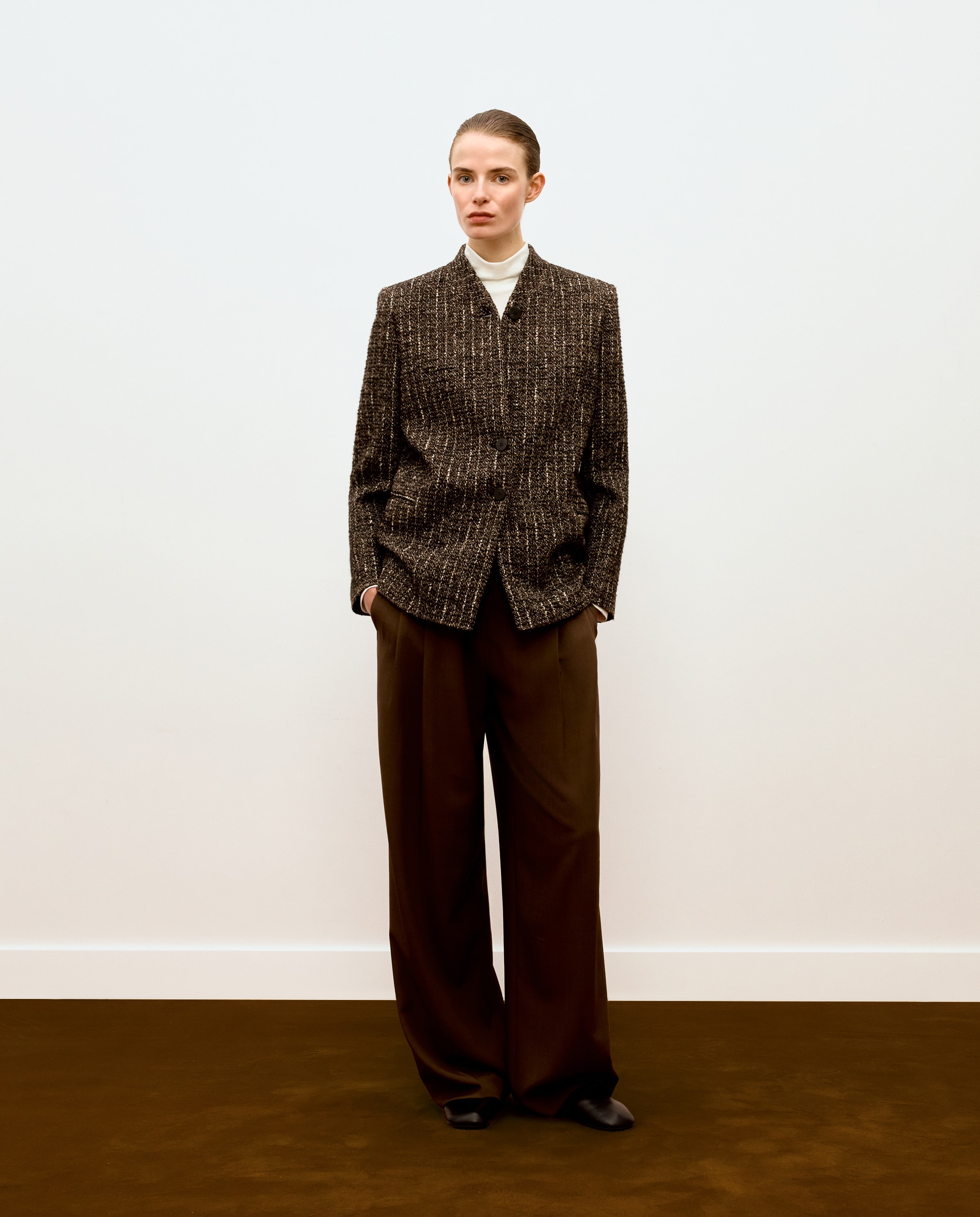 Blazer de mujer recta tweed - Woman Limited El Corte Inglés - Marrón Marrón-1