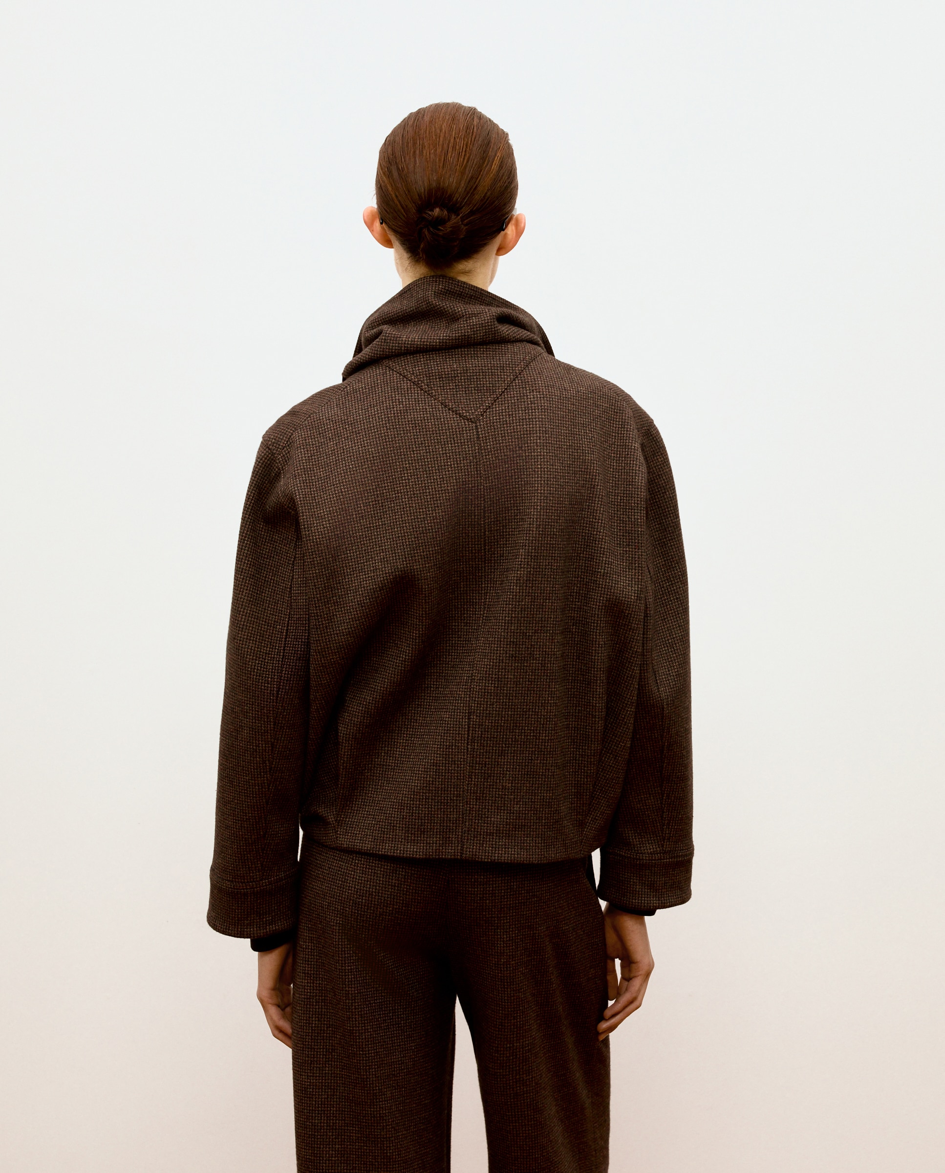 Chaqueta de mujer pata de gallo con pañuelo - Woman Limited El Corte Inglés - Marrón Marrón-3