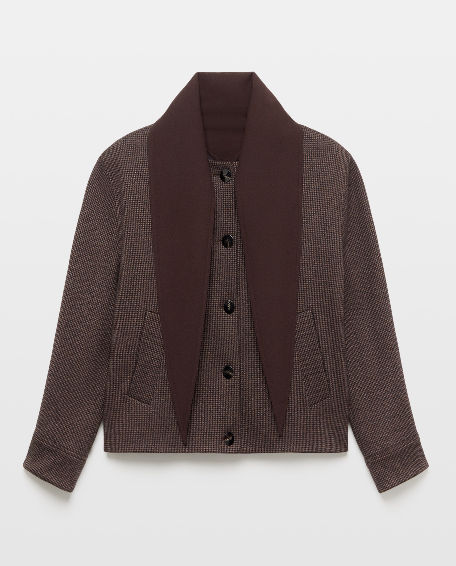 Chaqueta de mujer pata de gallo con pañuelo - Woman Limited El Corte Inglés - Marrón Marrón-5
