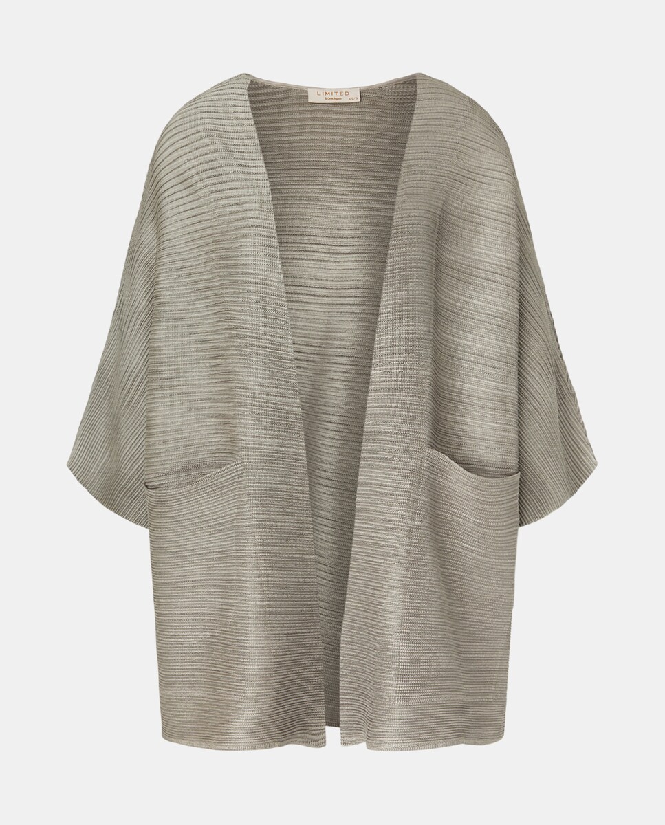 Casaco Tipo Kimono Plissado na Horizontal 850 Pedra-4