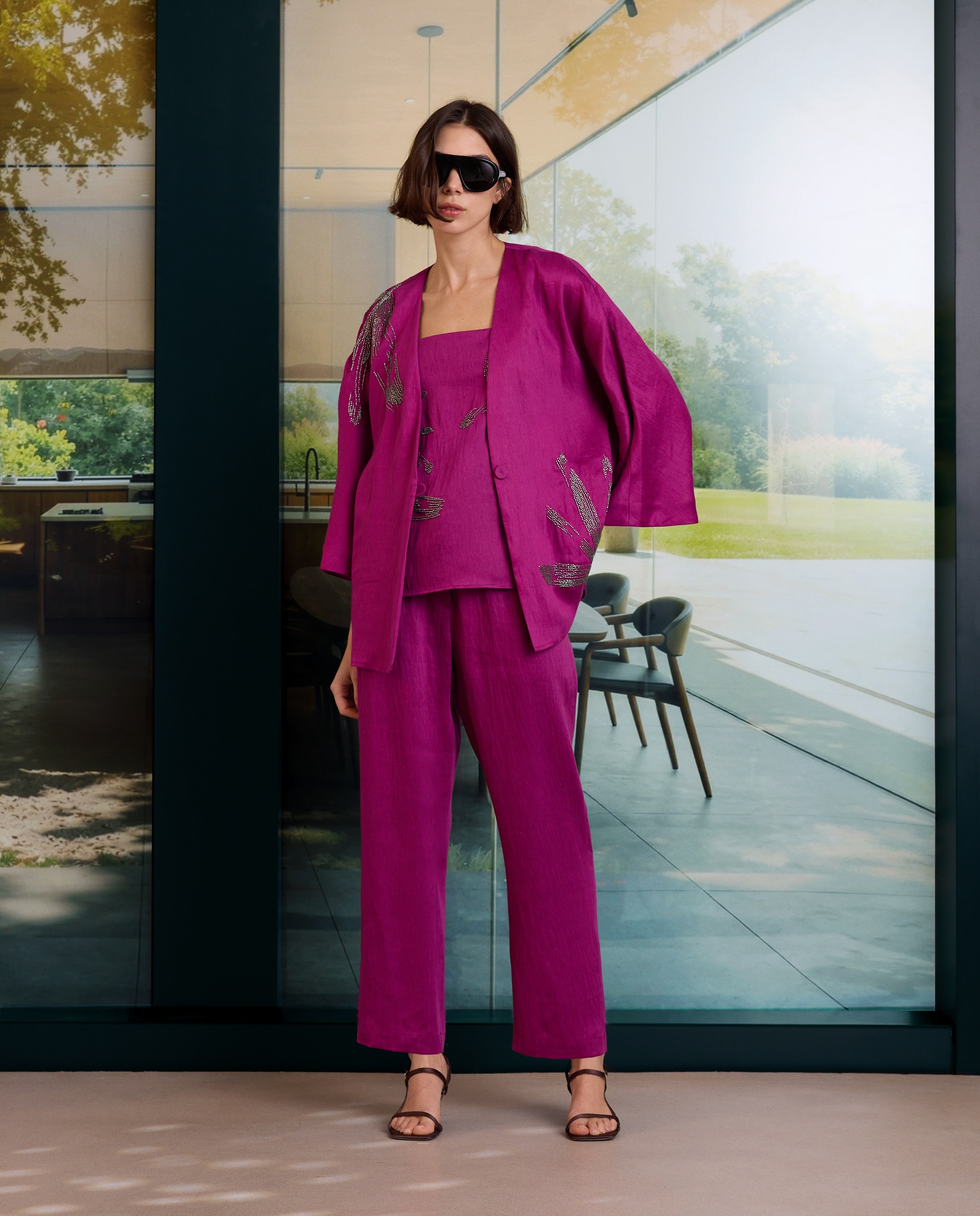 Kimono Enrugado e Bordado 200 Rosa-2
