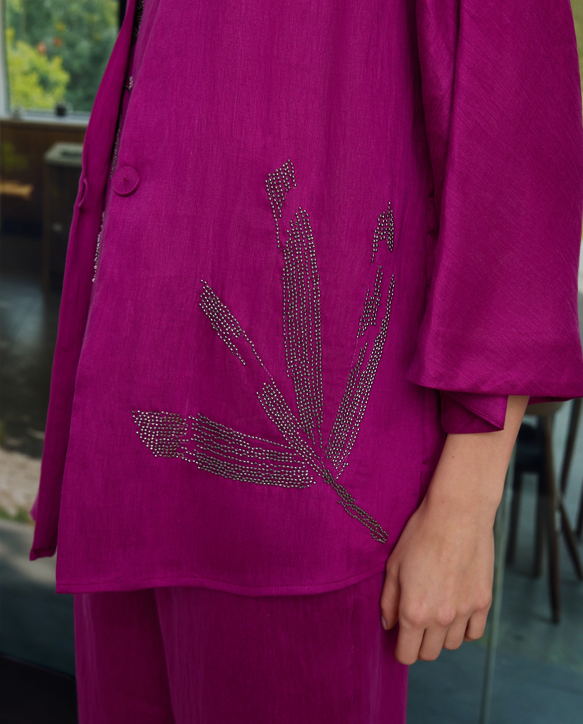 Kimono Enrugado e Bordado 200 Rosa-4