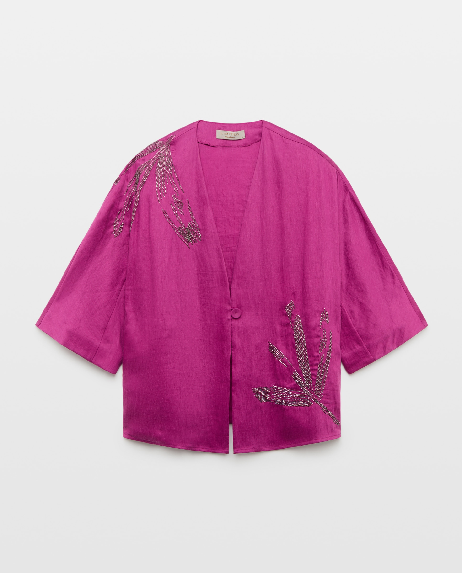 Kimono Enrugado e Bordado 200 Rosa-5