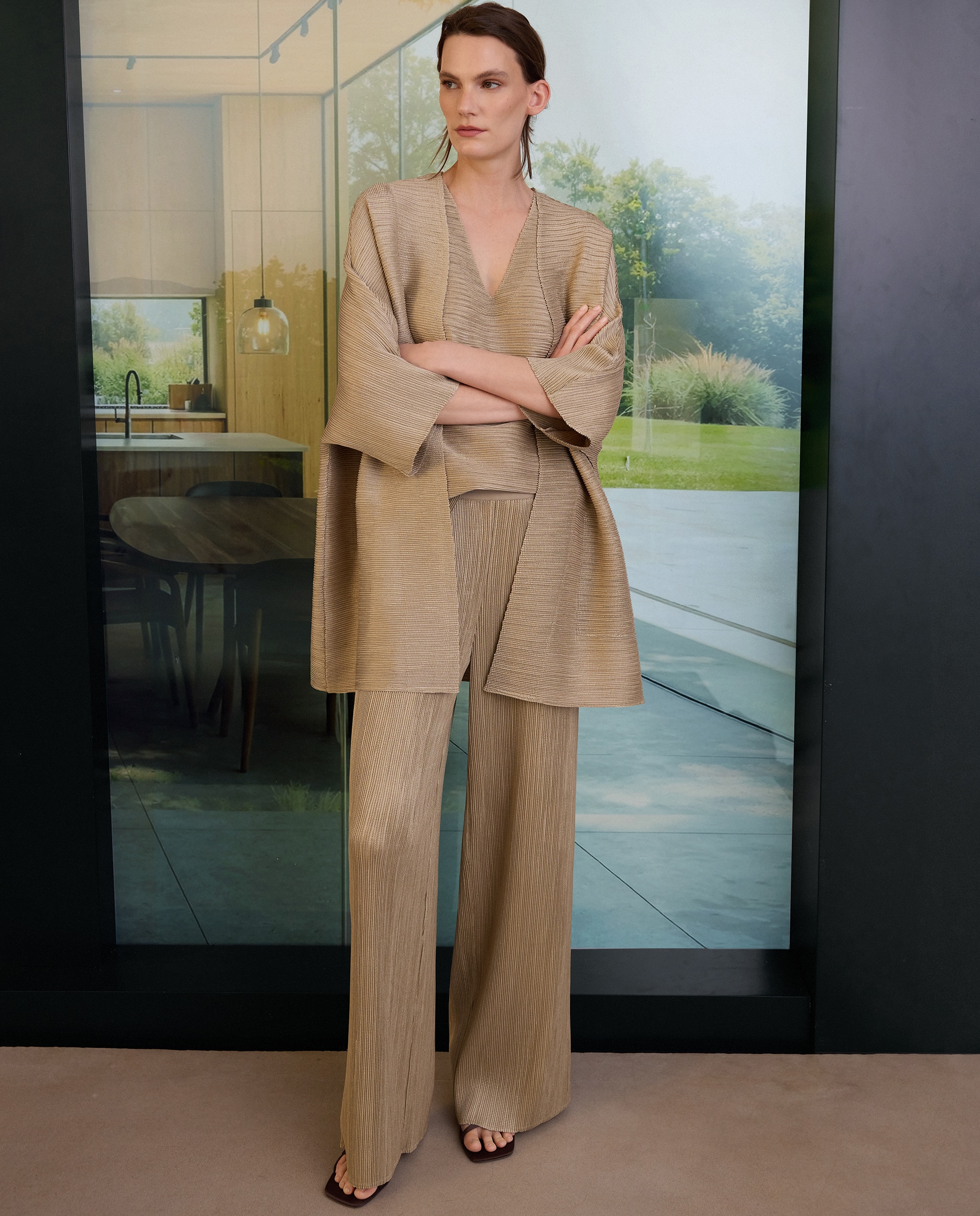 Kimono Plissado 390 Ouro-2