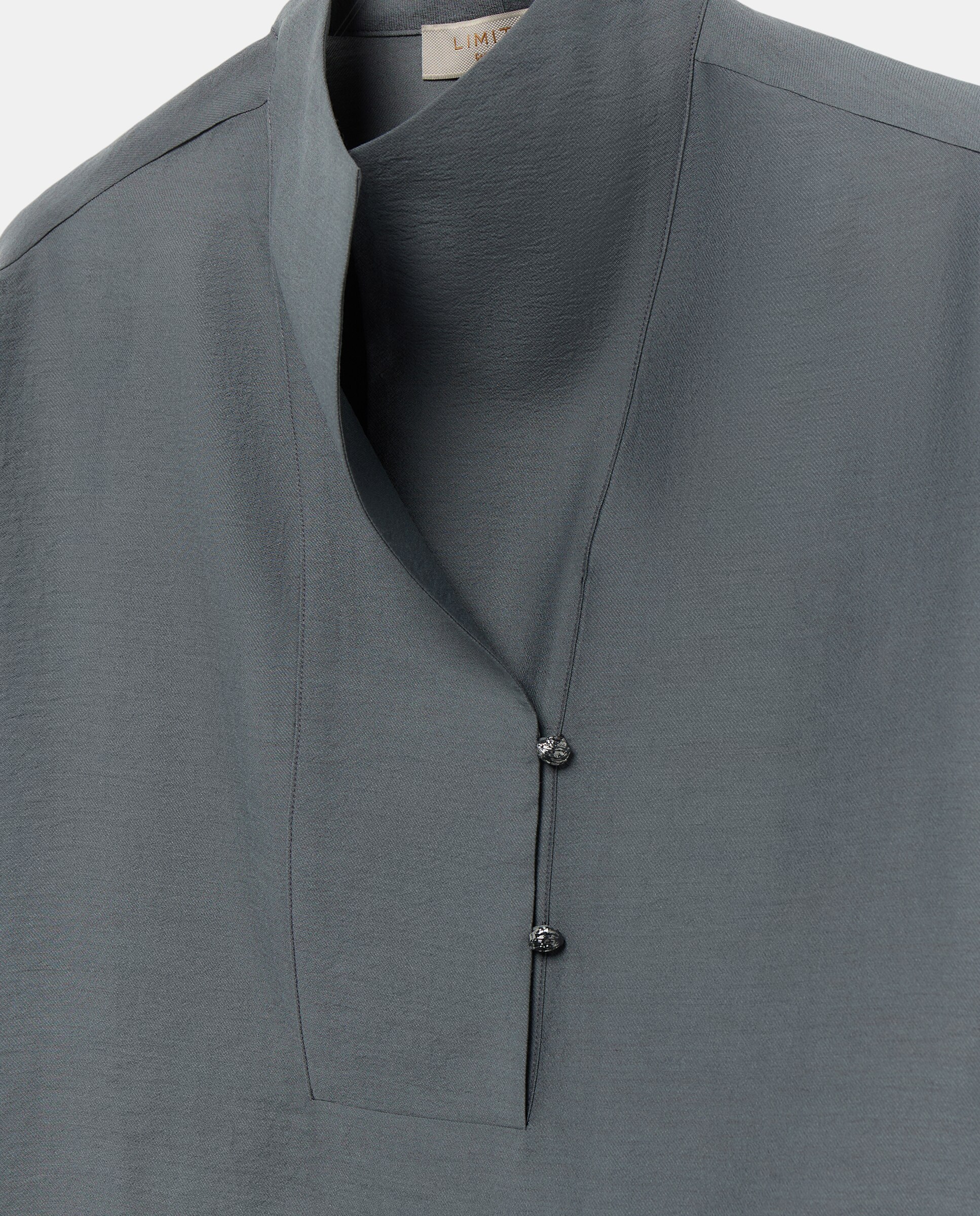 Blusa de mujer de manga larga y pechera cruzada - Woman Limited El Corte Inglés - 820 Gris medio 820 Gris medio-5