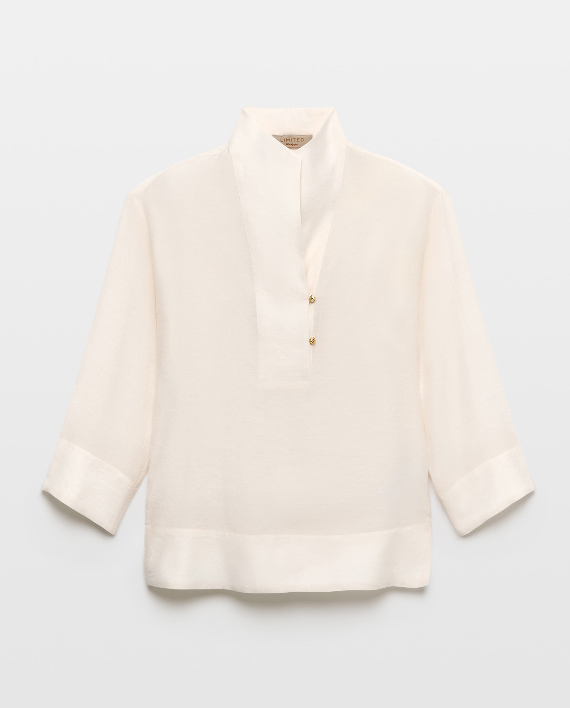 Blusa de mujer de manga larga y pechera cruzada - Woman Limited El Corte Inglés - 120 Crudo 120 Crudo-4