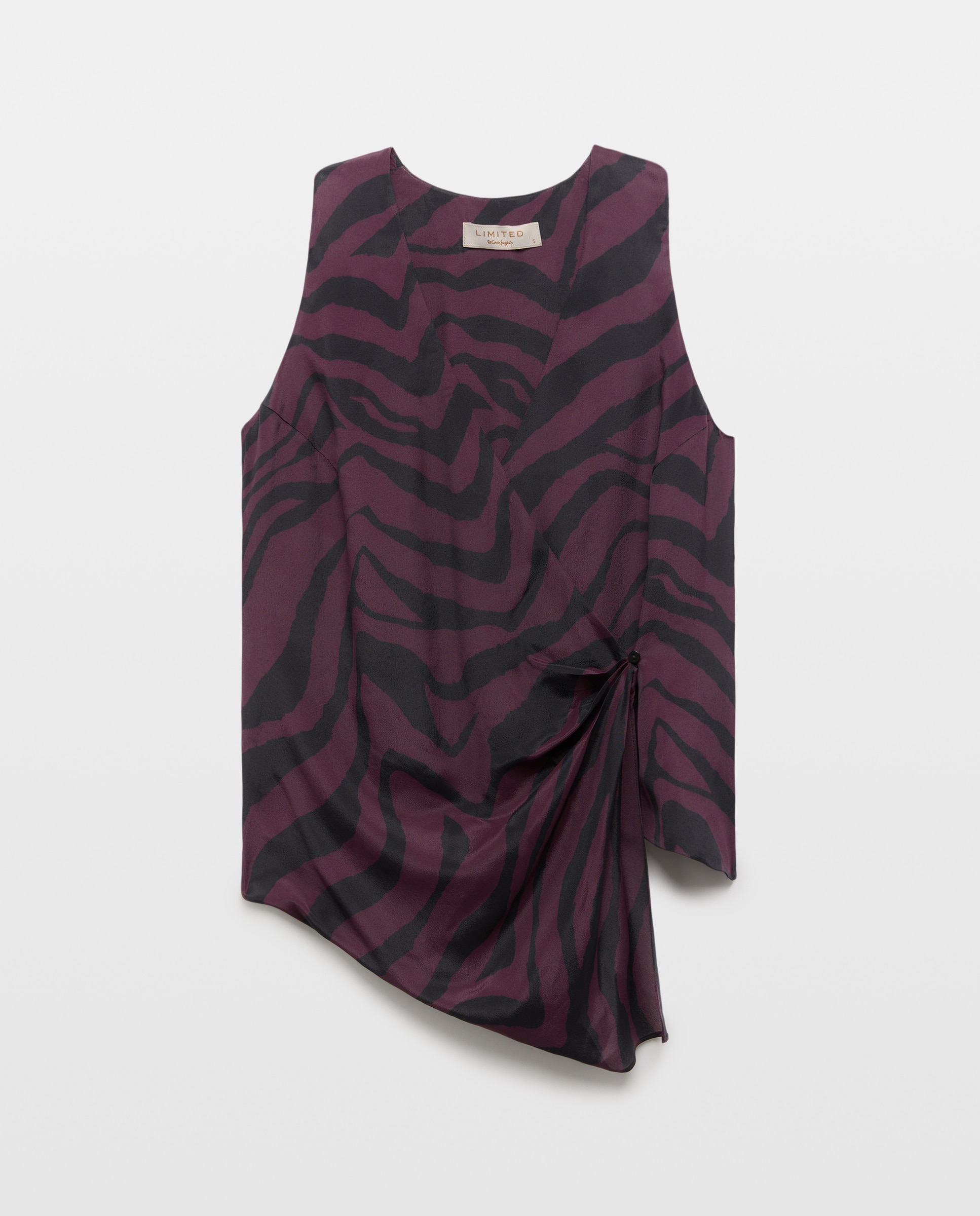 Top sem Mangas e com Animal Print de Zebra Roxo-4