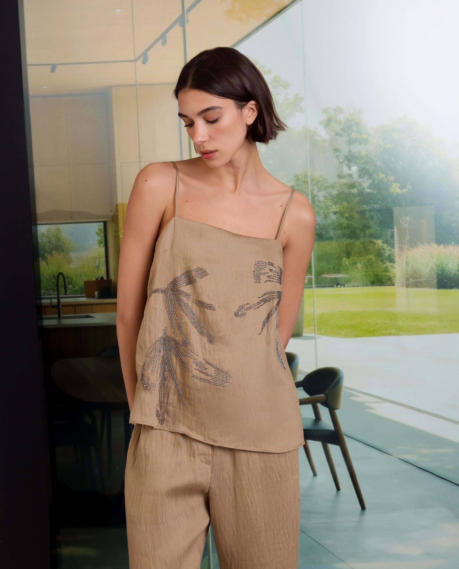 Top de mujer sin mangas y tipo kimono - Woman Limited El Corte Inglés - Beige Beige-2