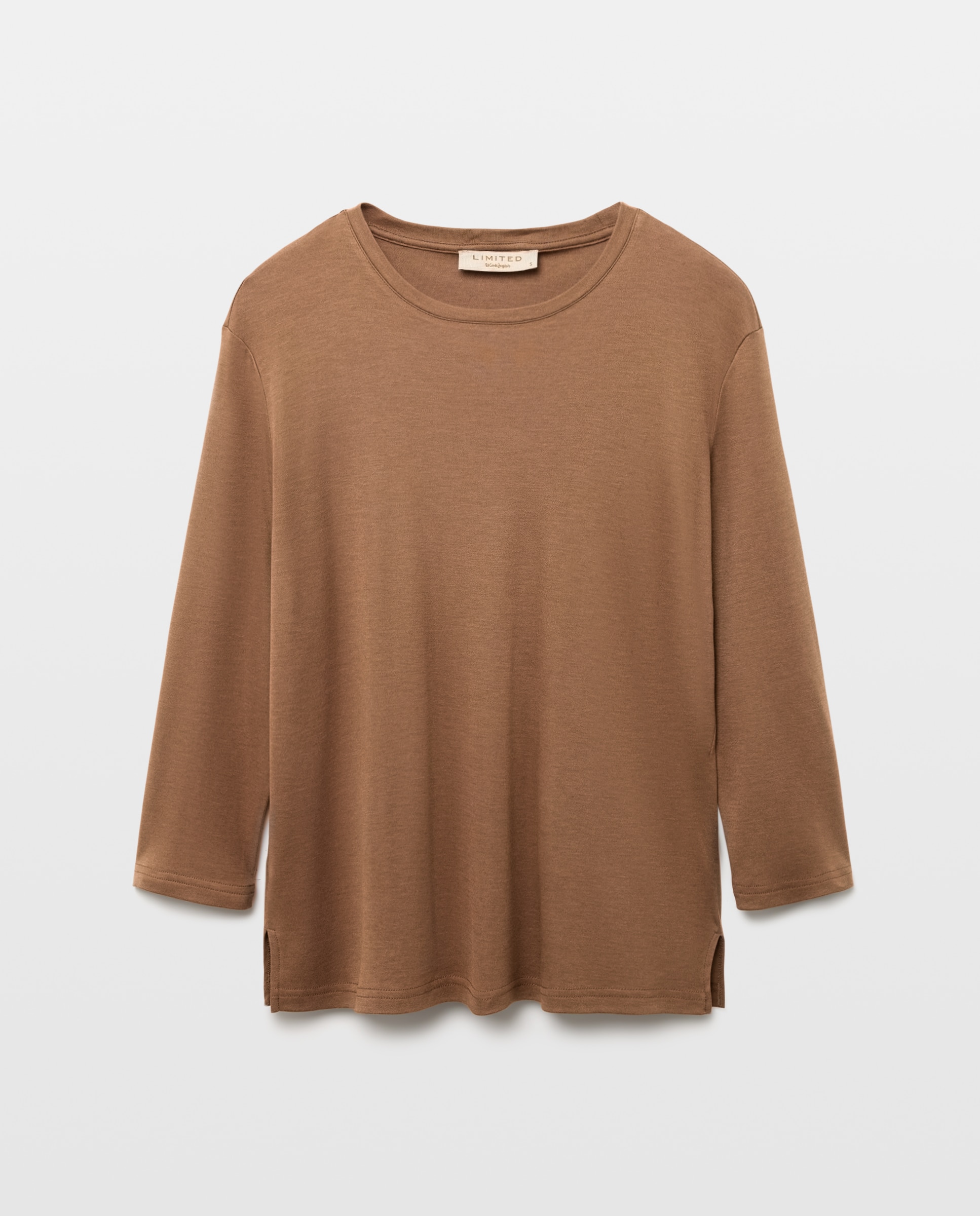 Imagen 4 de Camiseta de mujer con manga larga y tejido combinado - Woman Limited El Corte Inglés - Visón claro Visón claro