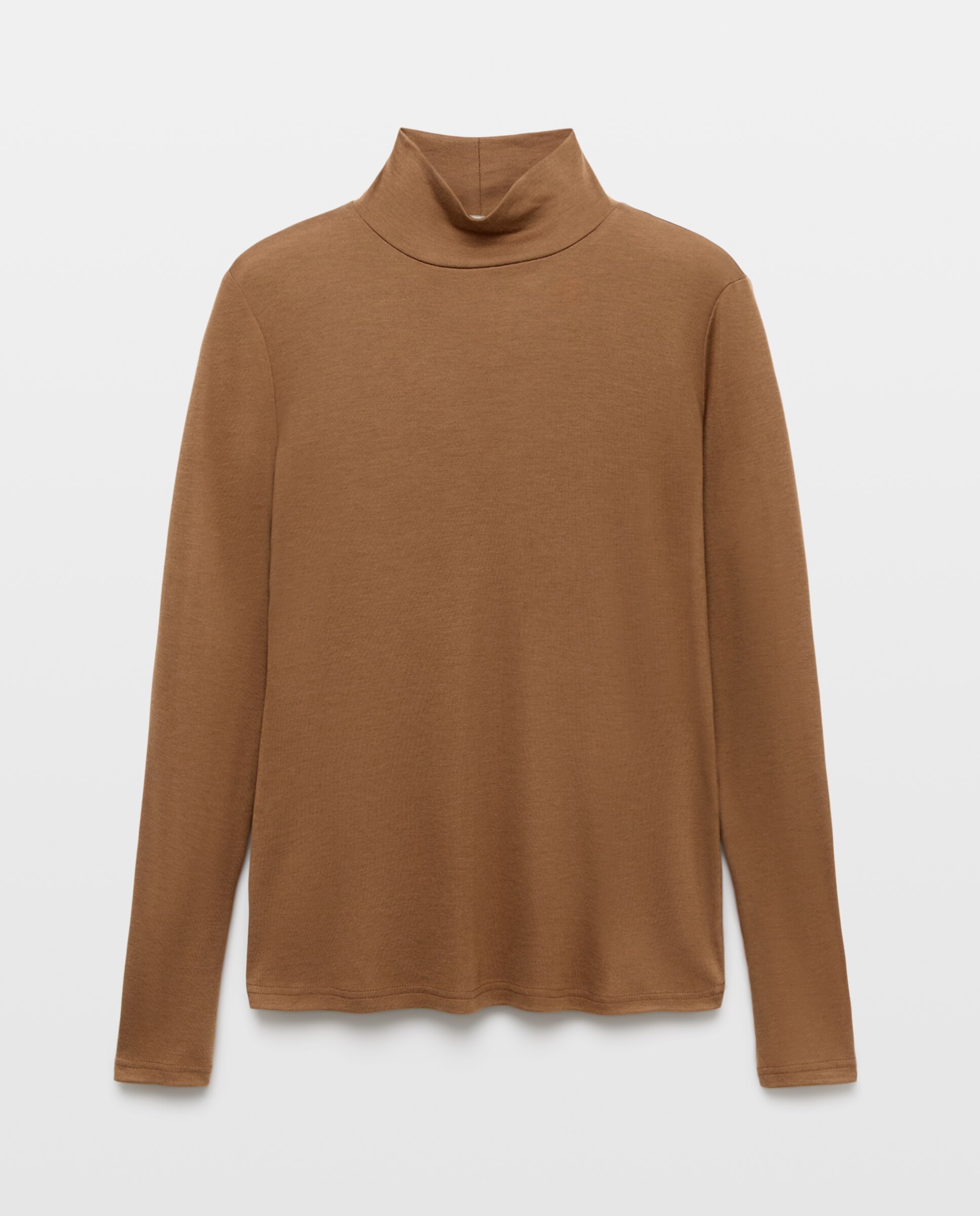 Camiseta de mujer manga larga y cuello vuelto - Woman Limited El Corte Inglés - Visón claro Visón claro-4