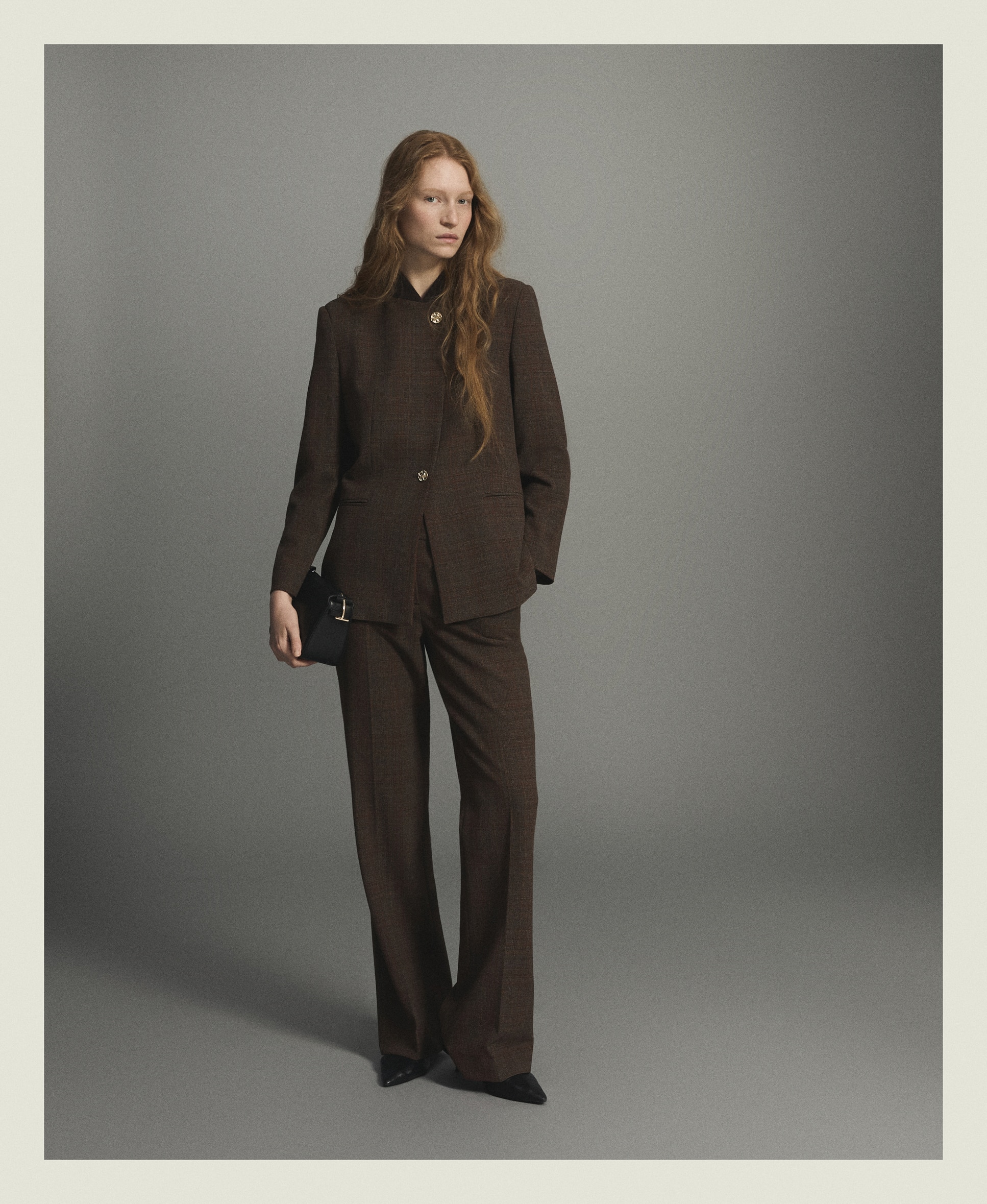 Pantalón de mujer flare cuadros - Woman Limited El Corte Inglés - Marrón Marrón-1