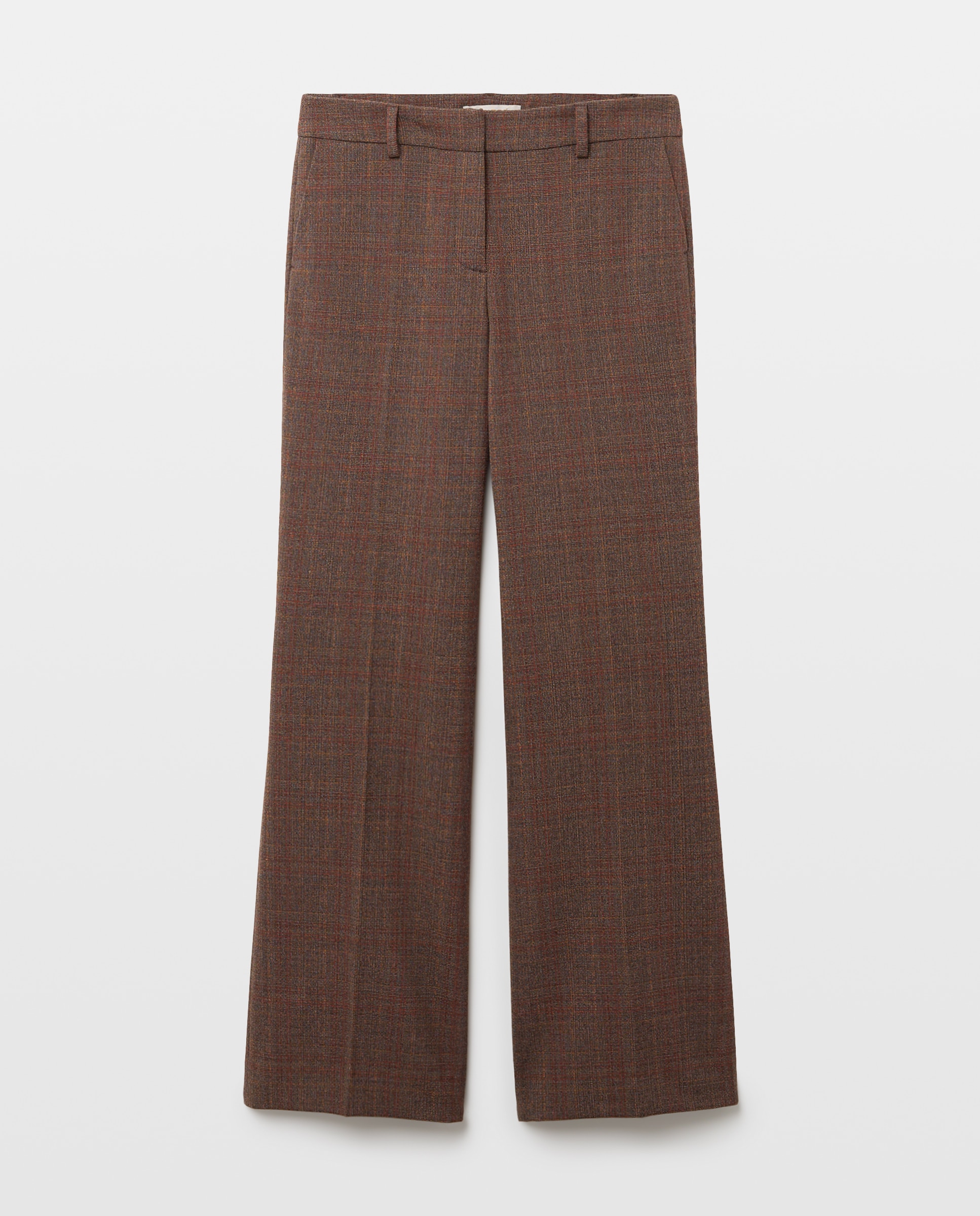 Pantalón de mujer flare cuadros - Woman Limited El Corte Inglés - Marrón Marrón-4