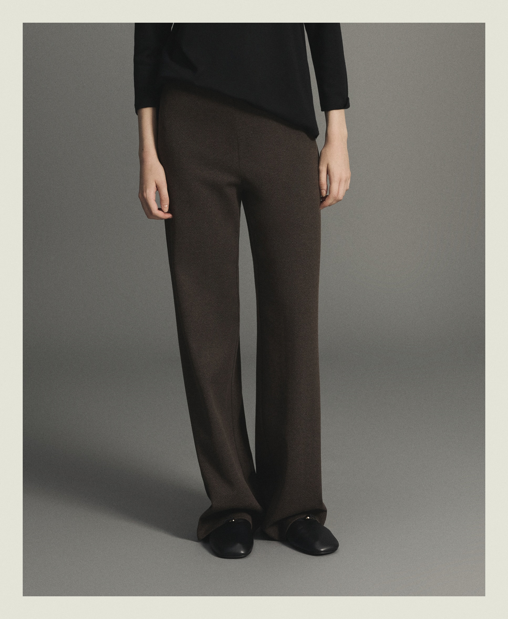 Pantalón de mujer recto espiga - Woman Limited El Corte Inglés - Marrón Marrón-2