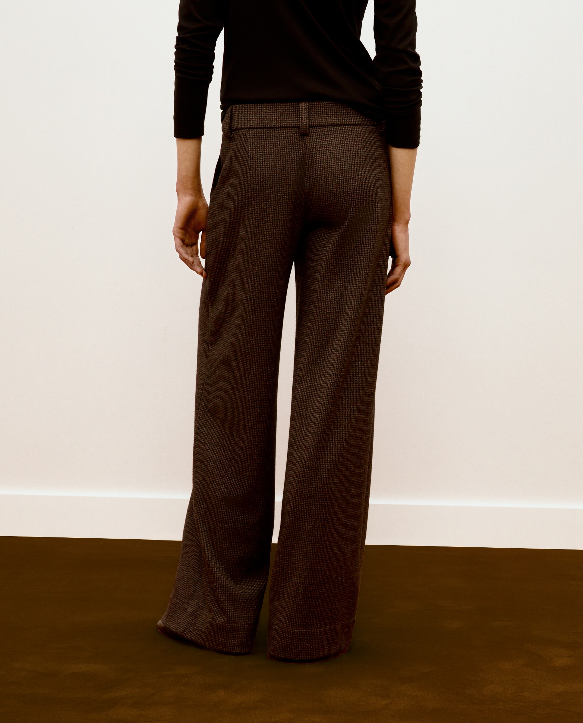 Pantalón de mujer ancho cuadros - Woman Limited El Corte Inglés - Marrón Marrón-3