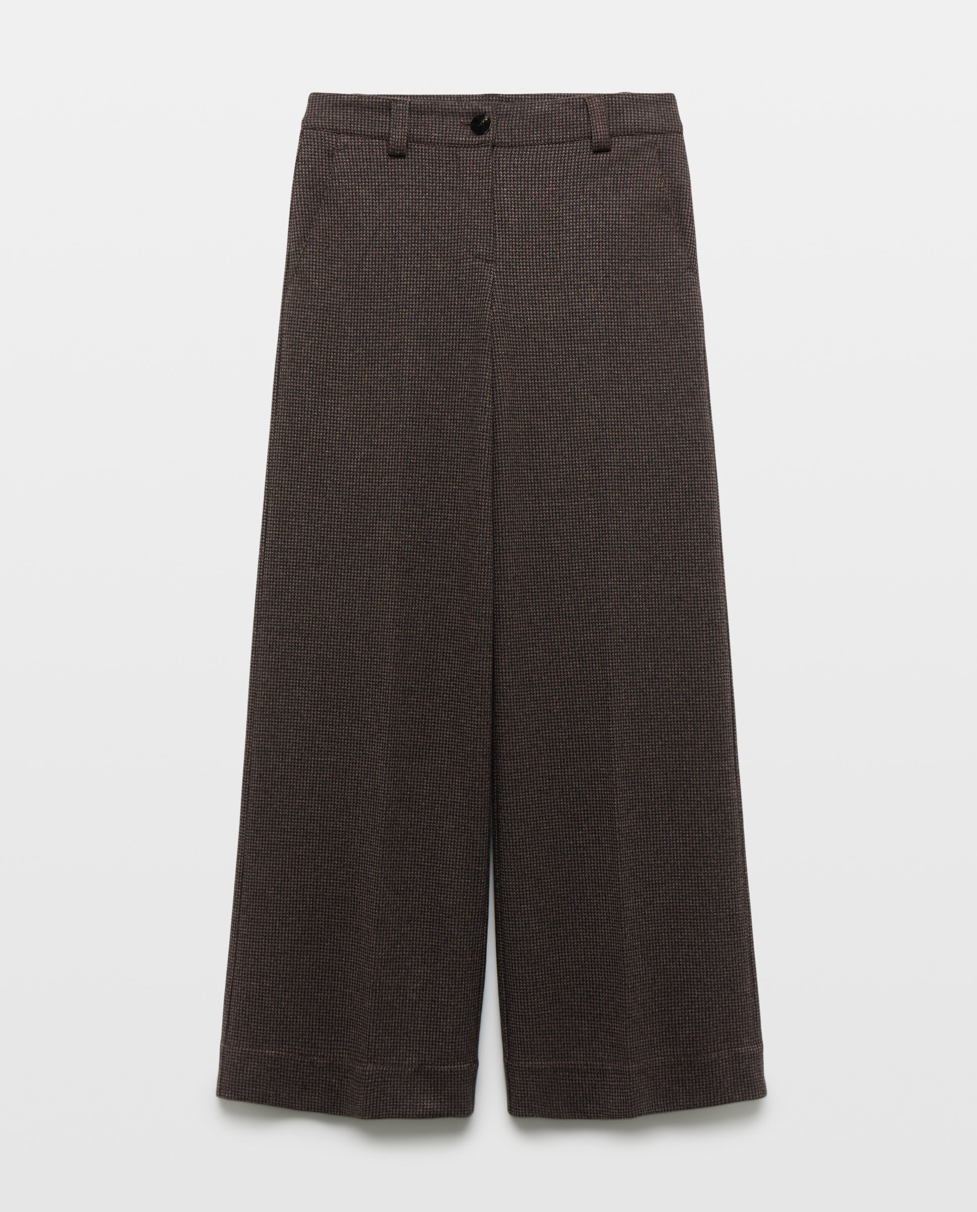 Pantalón de mujer ancho cuadros - Woman Limited El Corte Inglés - Marrón Marrón-4