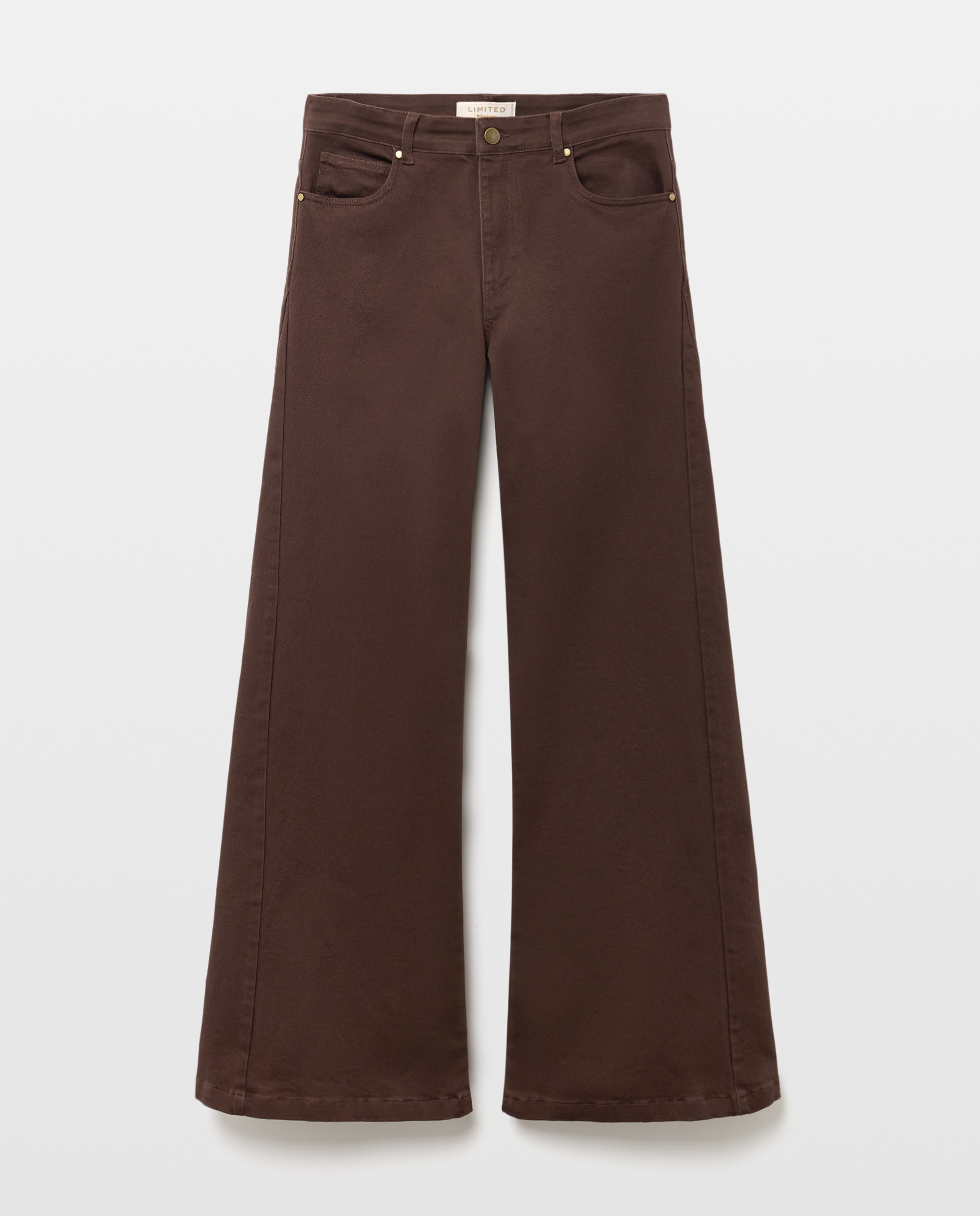 Pantalón flare denim de mujer - Woman Limited El Corte Inglés - Marrón Marrón-4