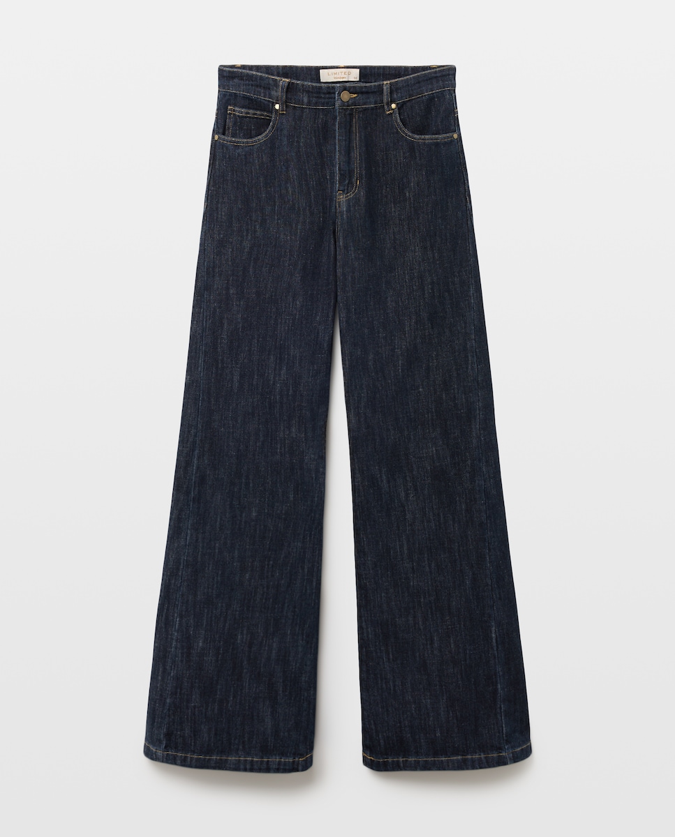 Imagen 0 de Pantalón flare denim de mujer Negro intenso