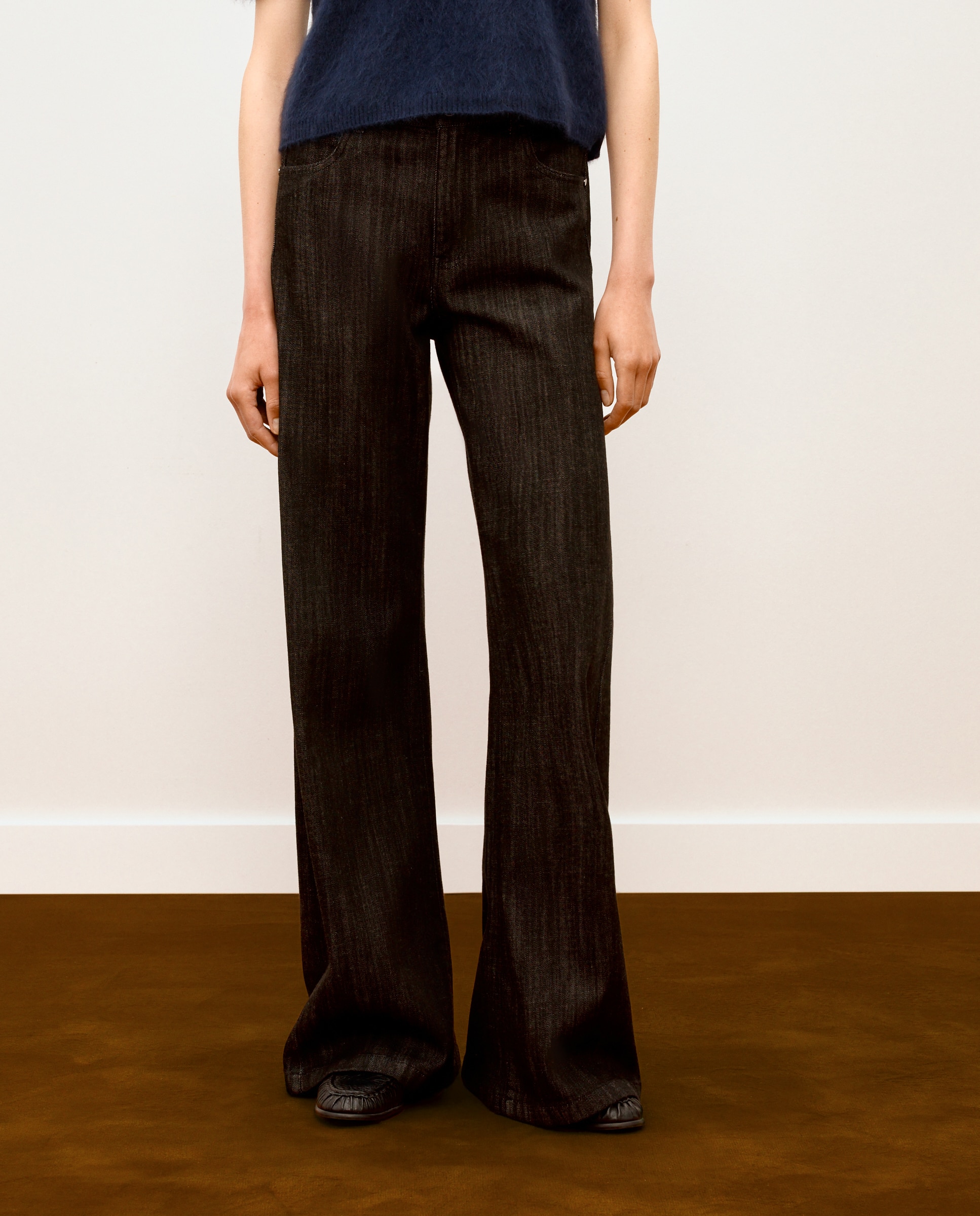 Pantalón flare denim de mujer - Woman Limited El Corte Inglés - Negro intenso Negro intenso-2