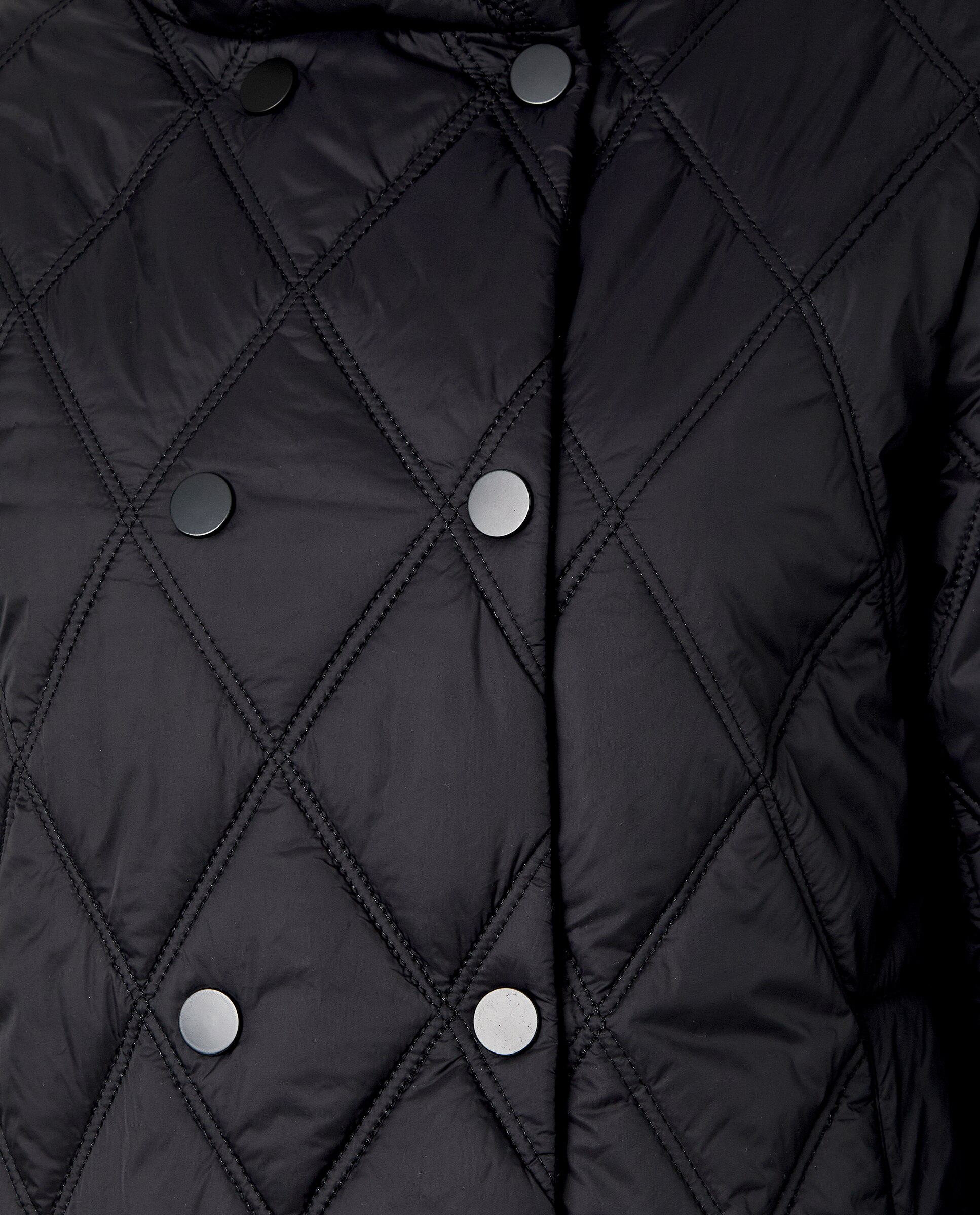 Casacão Acolchoado Liso Curto Preto-6