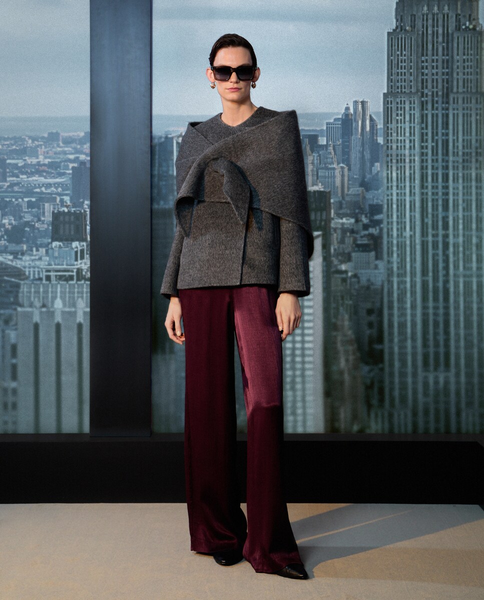 Casacão Curto Estampado 820 Cinzento Médio-4