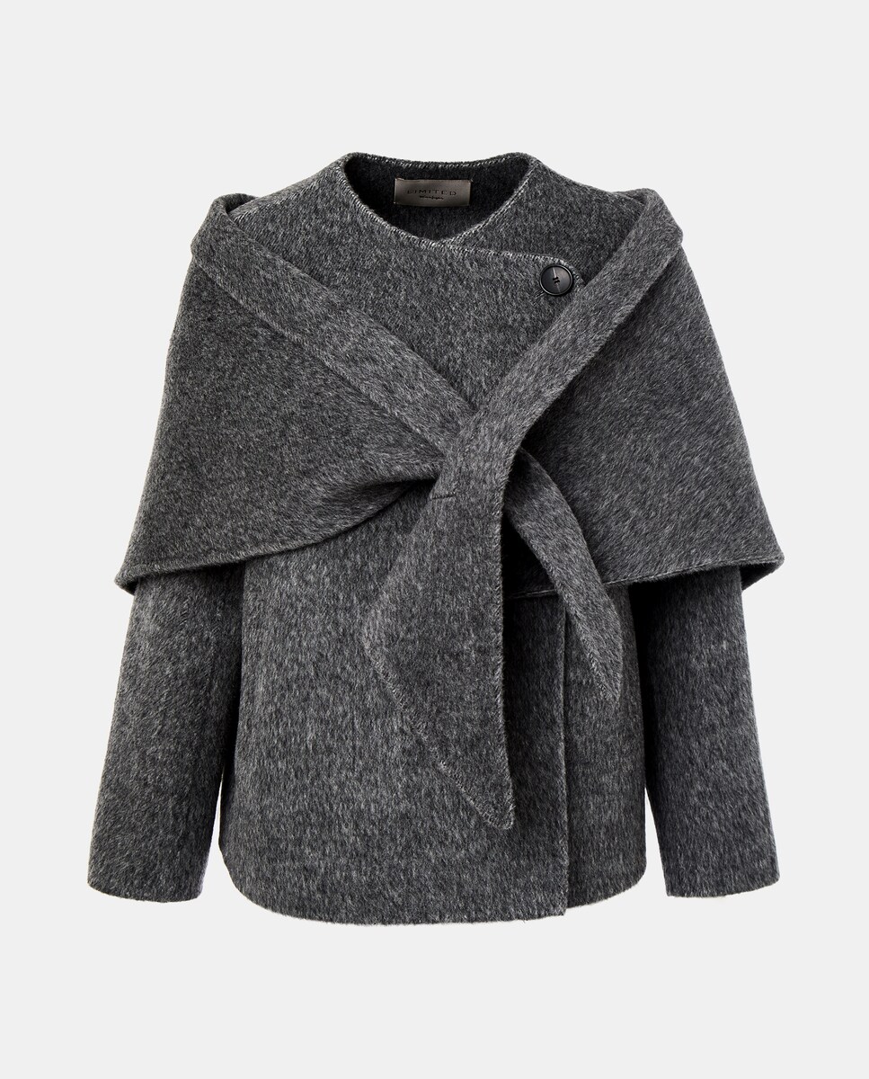 Casacão Curto Estampado 820 Cinzento Médio-6