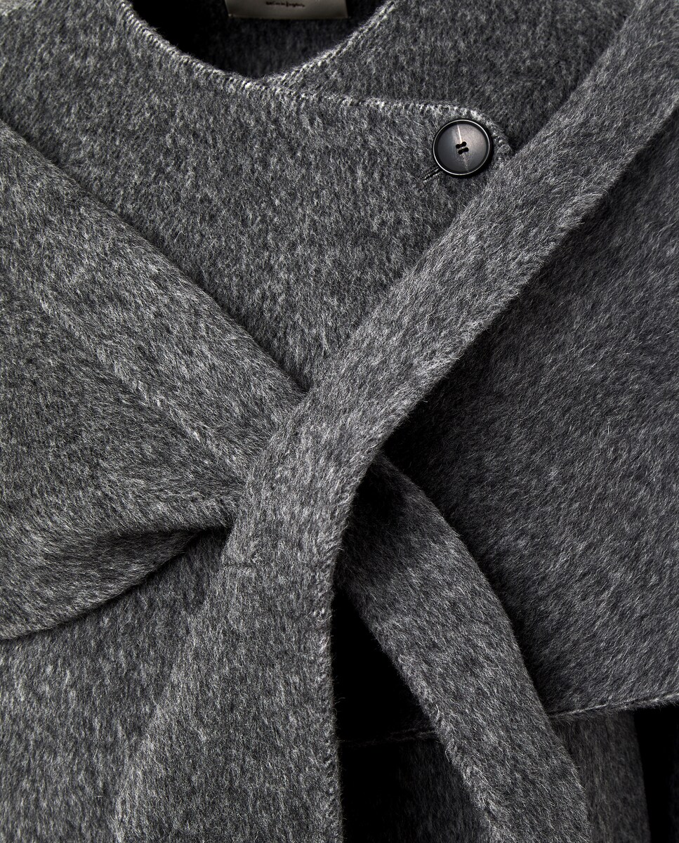 Casacão Curto Estampado 820 Cinzento Médio-7