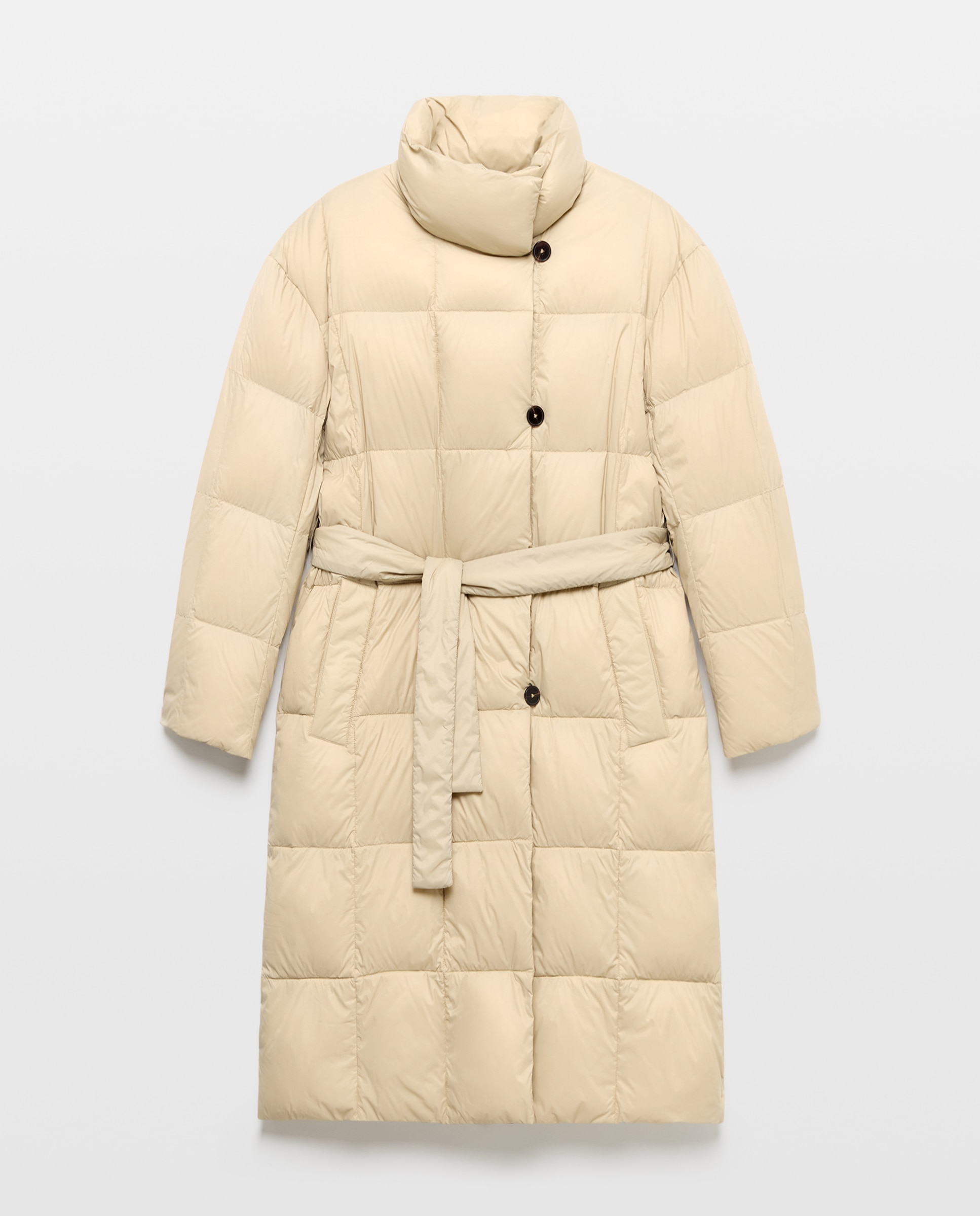 Abrigo de mujer con cuello envolvente acolchado largo - Woman Limited El Corte Inglés - 710 Beige 710 Beige-5