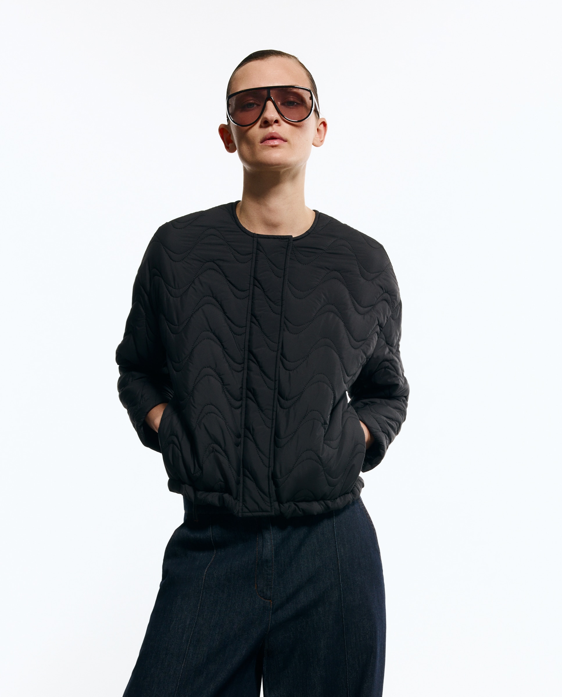 Chaquetón corto liso de mujer - Woman Limited El Corte Inglés - Negro Negro-2