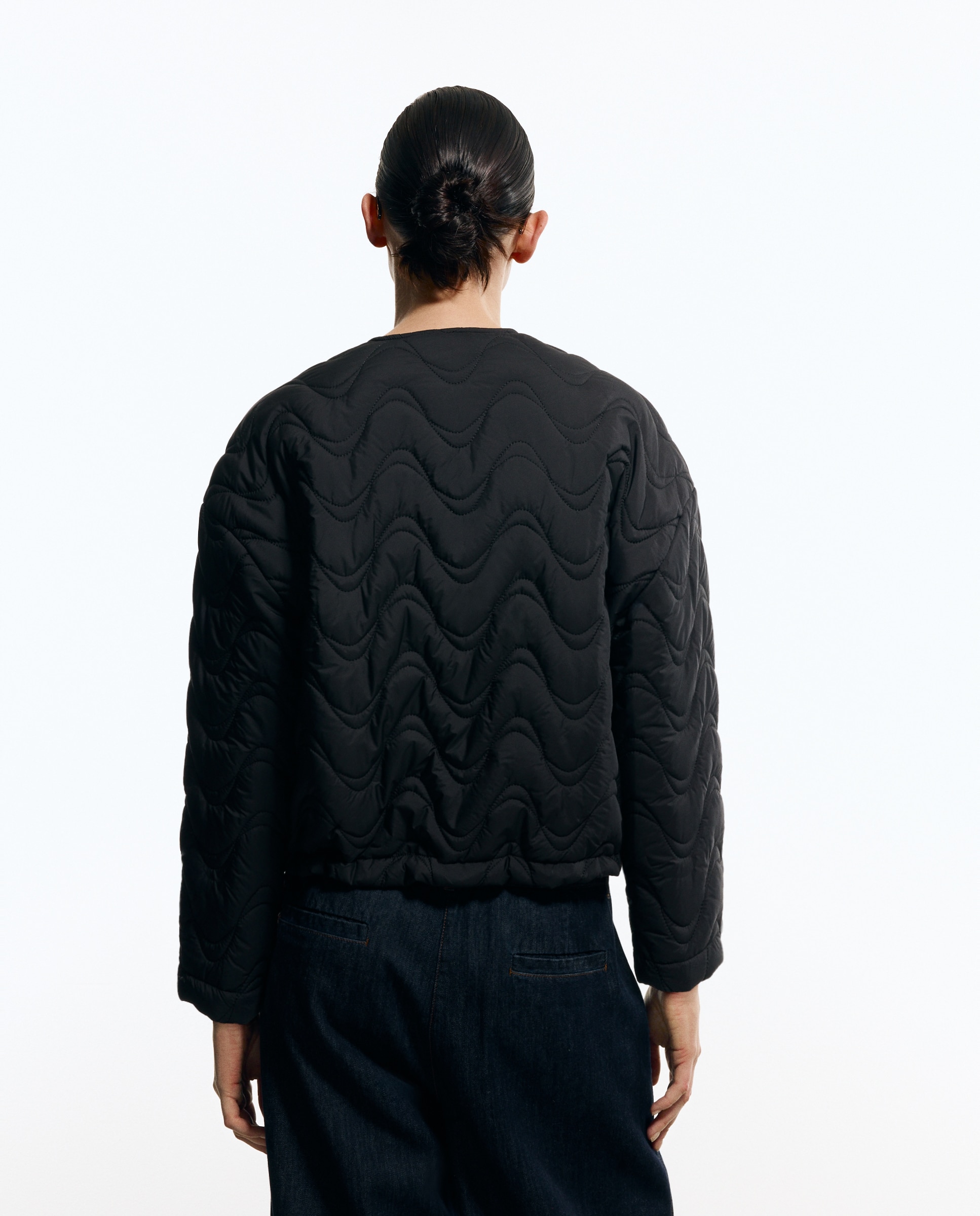 Chaquetón corto liso de mujer - Woman Limited El Corte Inglés - Negro Negro-4
