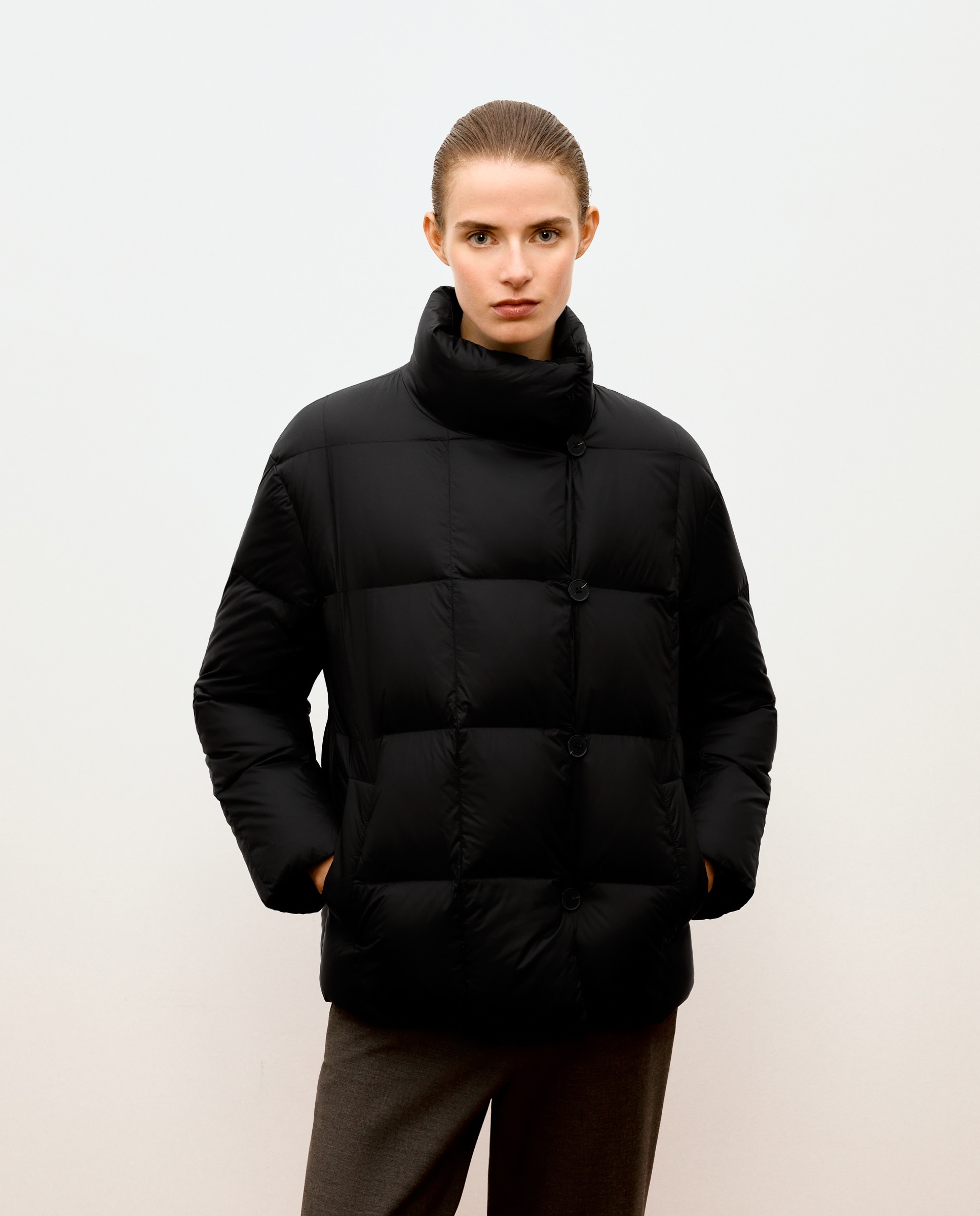 Chaquetón envolvente de plumas acolchado de mujer - Woman Limited El Corte Inglés - Negro Negro-2