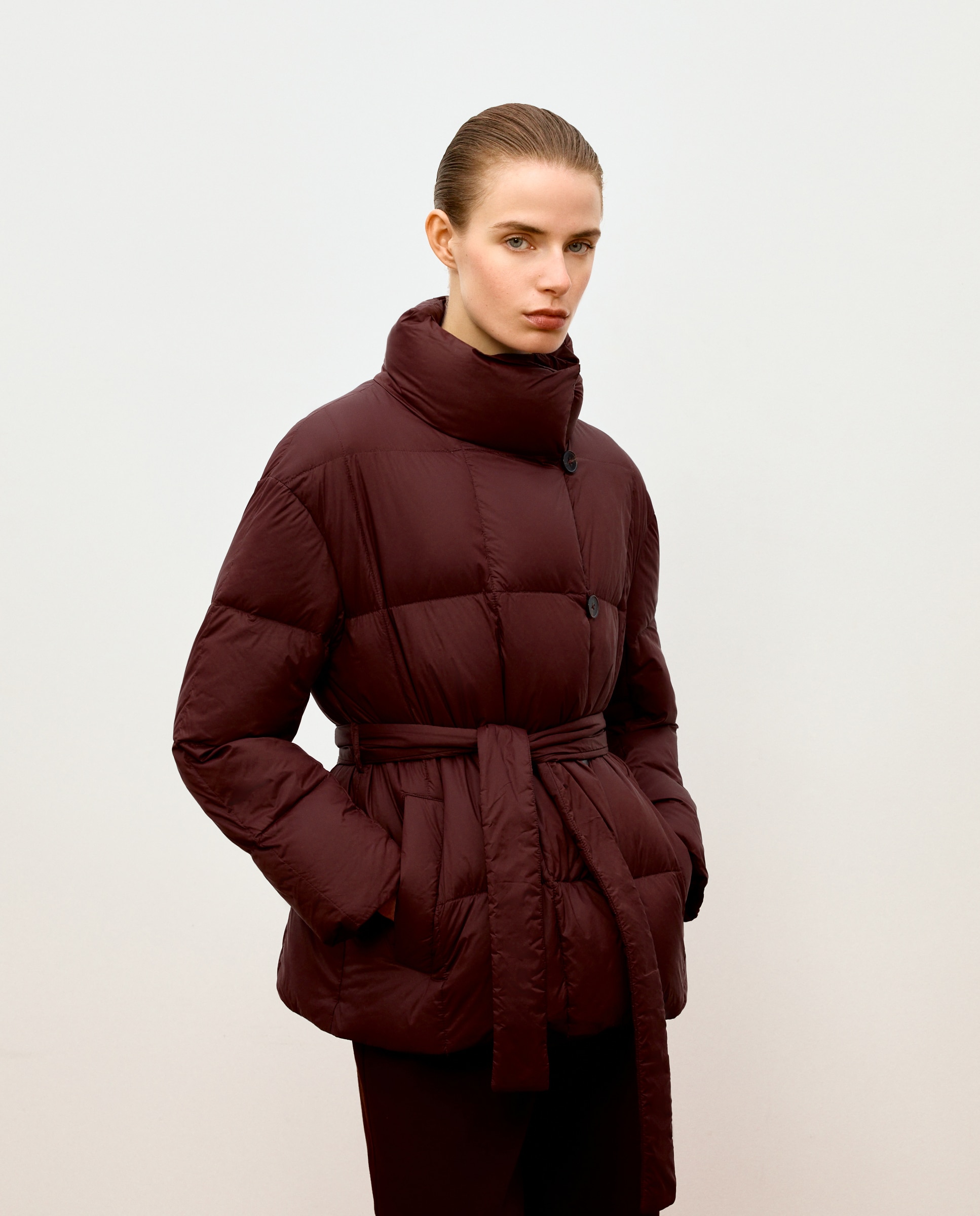 Chaquetón envolvente de plumas acolchado de mujer - Woman Limited El Corte Inglés - 290 Burdeos 290 Burdeos-2