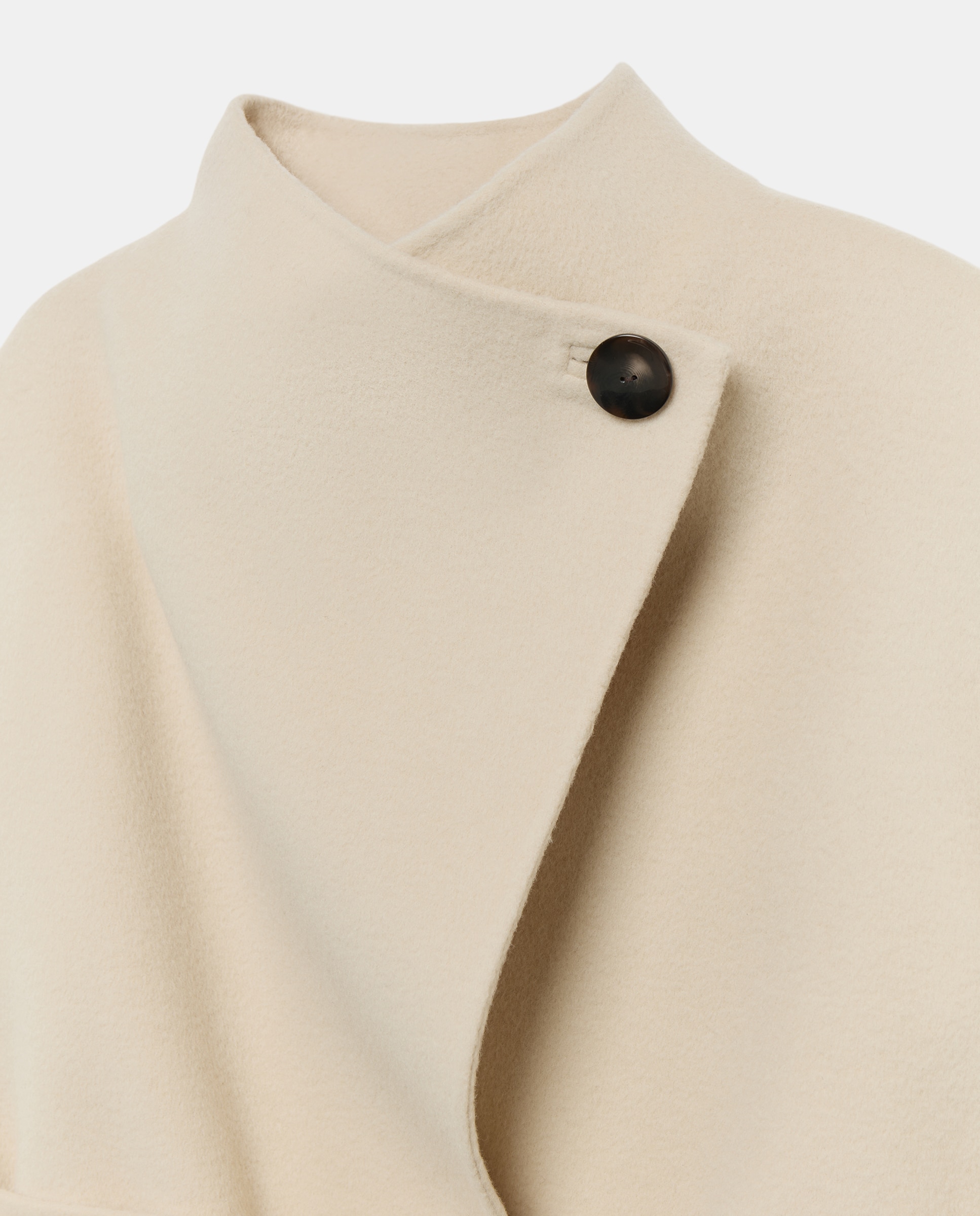 Chaquetón cruzado en paño con cinturón de mujer - Woman Limited El Corte Inglés - Beige Beige-7