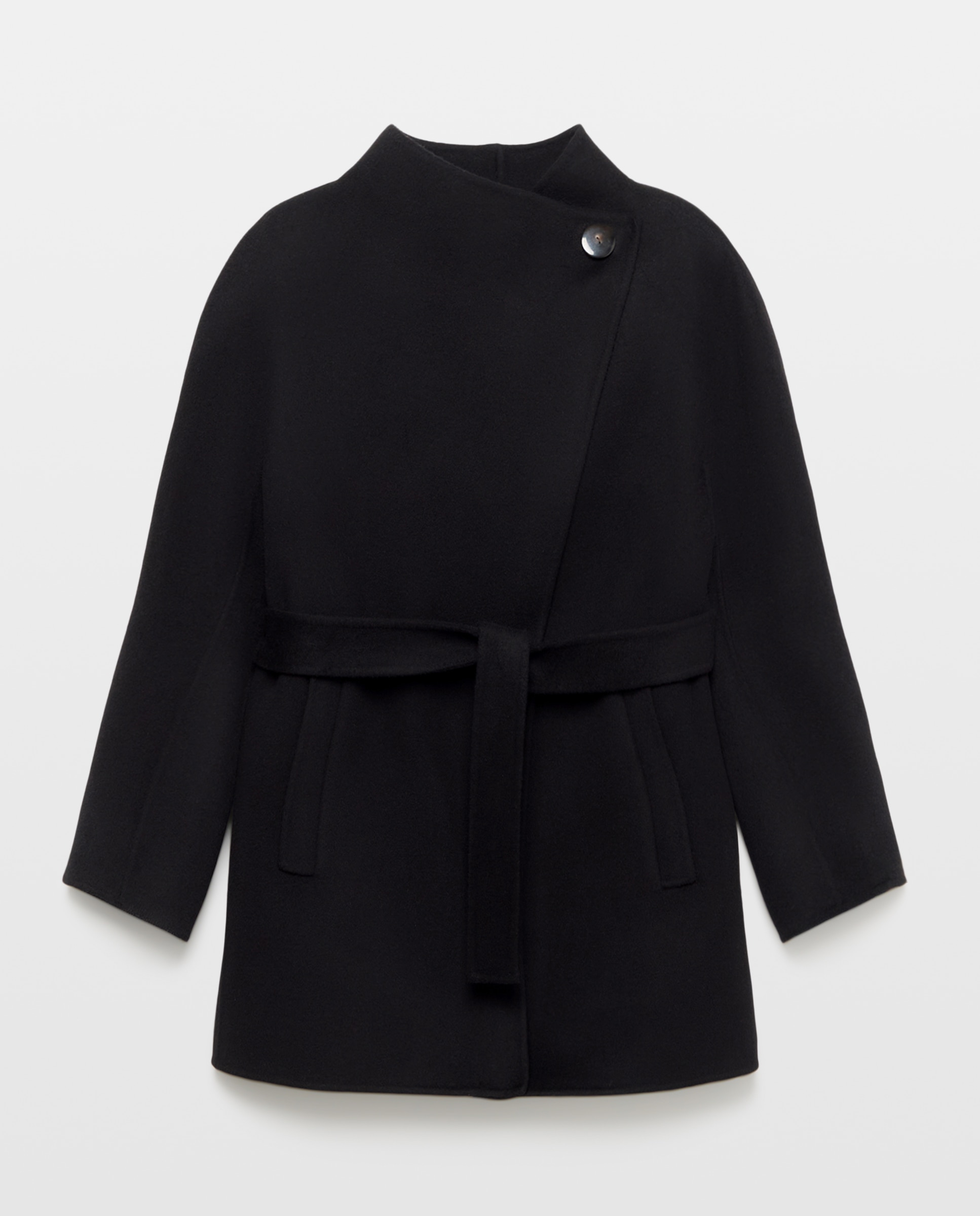 Chaquetón cruzado en paño con cinturón de mujer - Woman Limited El Corte Inglés - Negro Negro-5