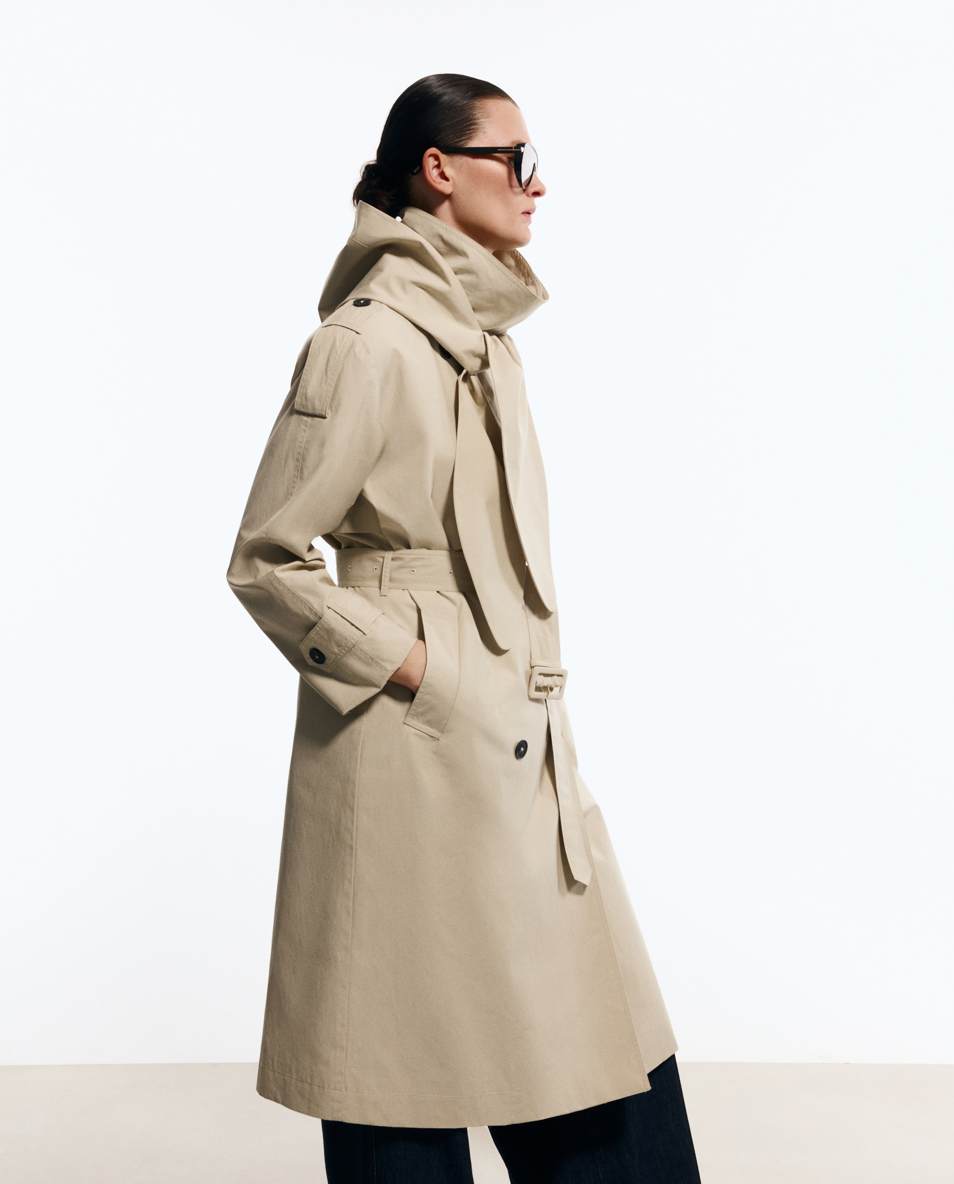 Impermeável Liso Comprido Gelo-4