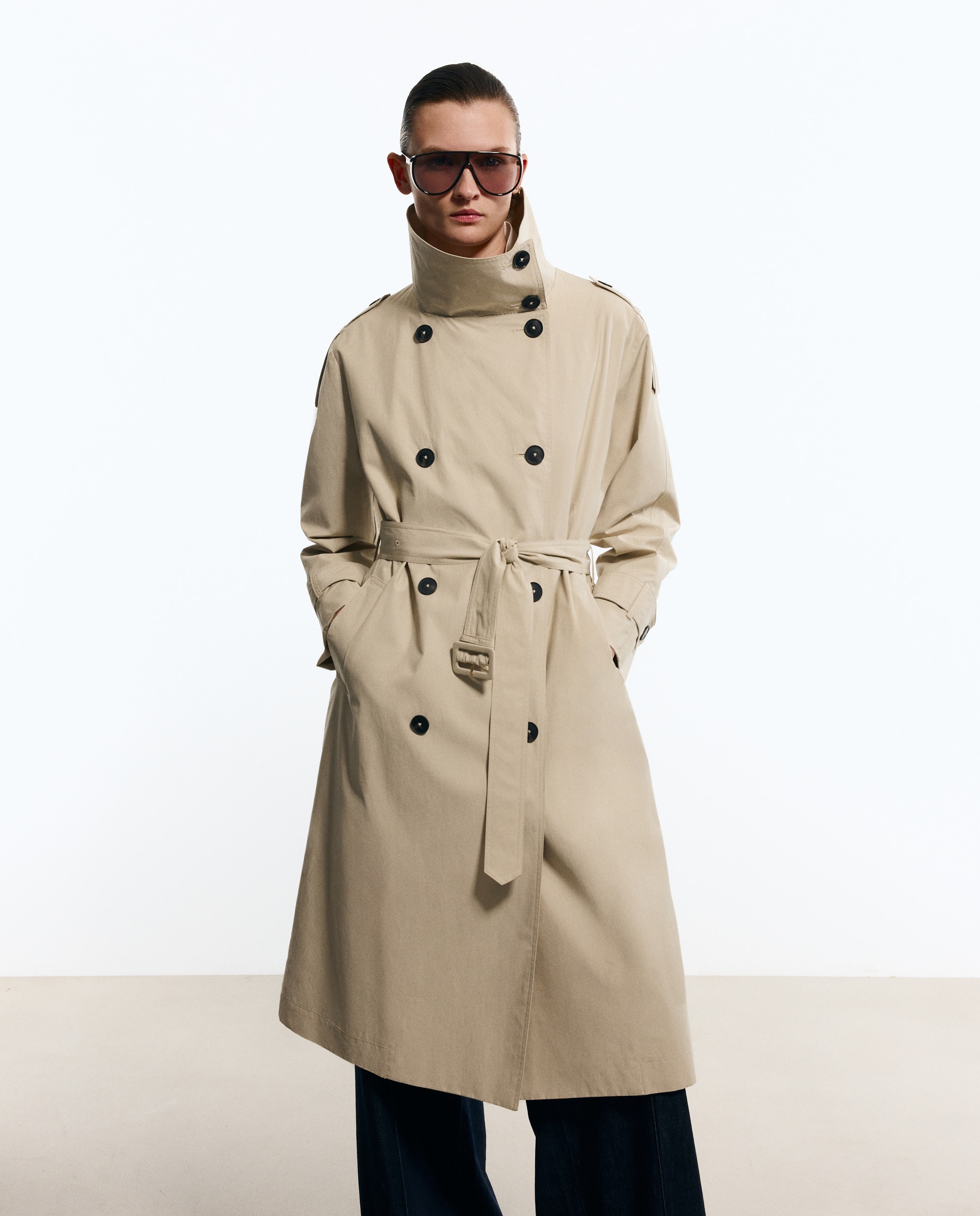 Impermeável Liso Comprido Gelo-5