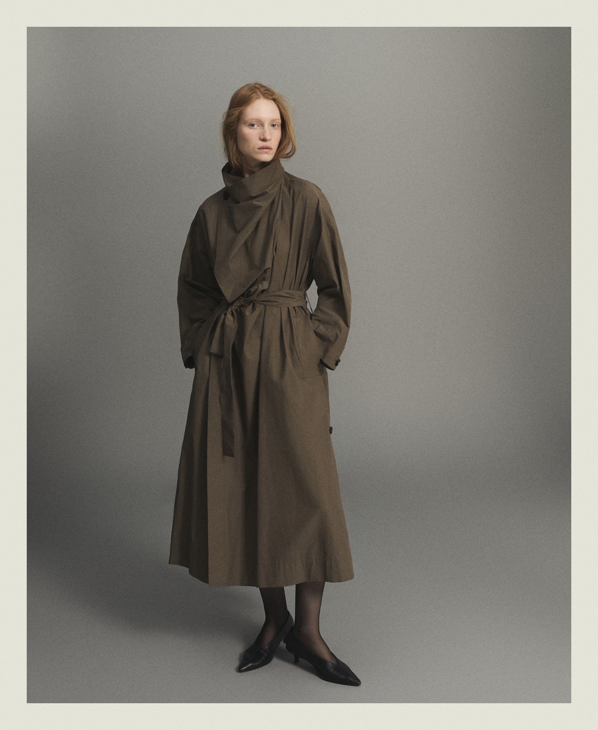 Trench larga de mujer con cuello chimenea - Woman Limited El Corte Inglés - 520 Kaki 520 Kaki-5