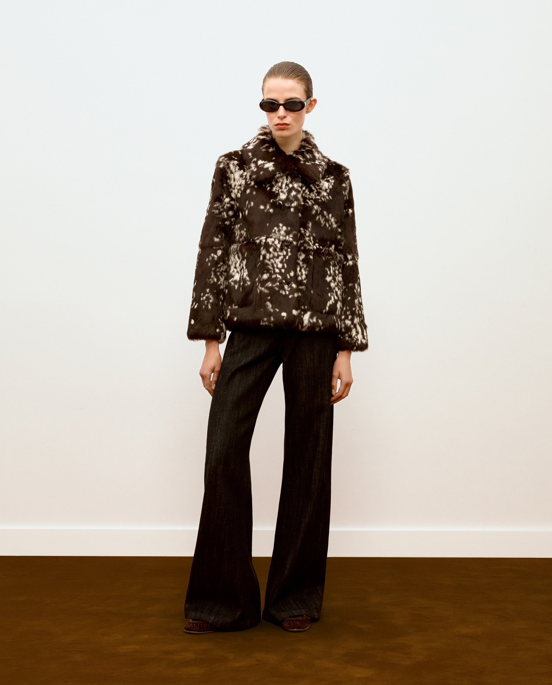 Chaquetón animal print de mujer de pelo de conejo - Woman Limited El Corte Inglés - Marrón Marrón-1