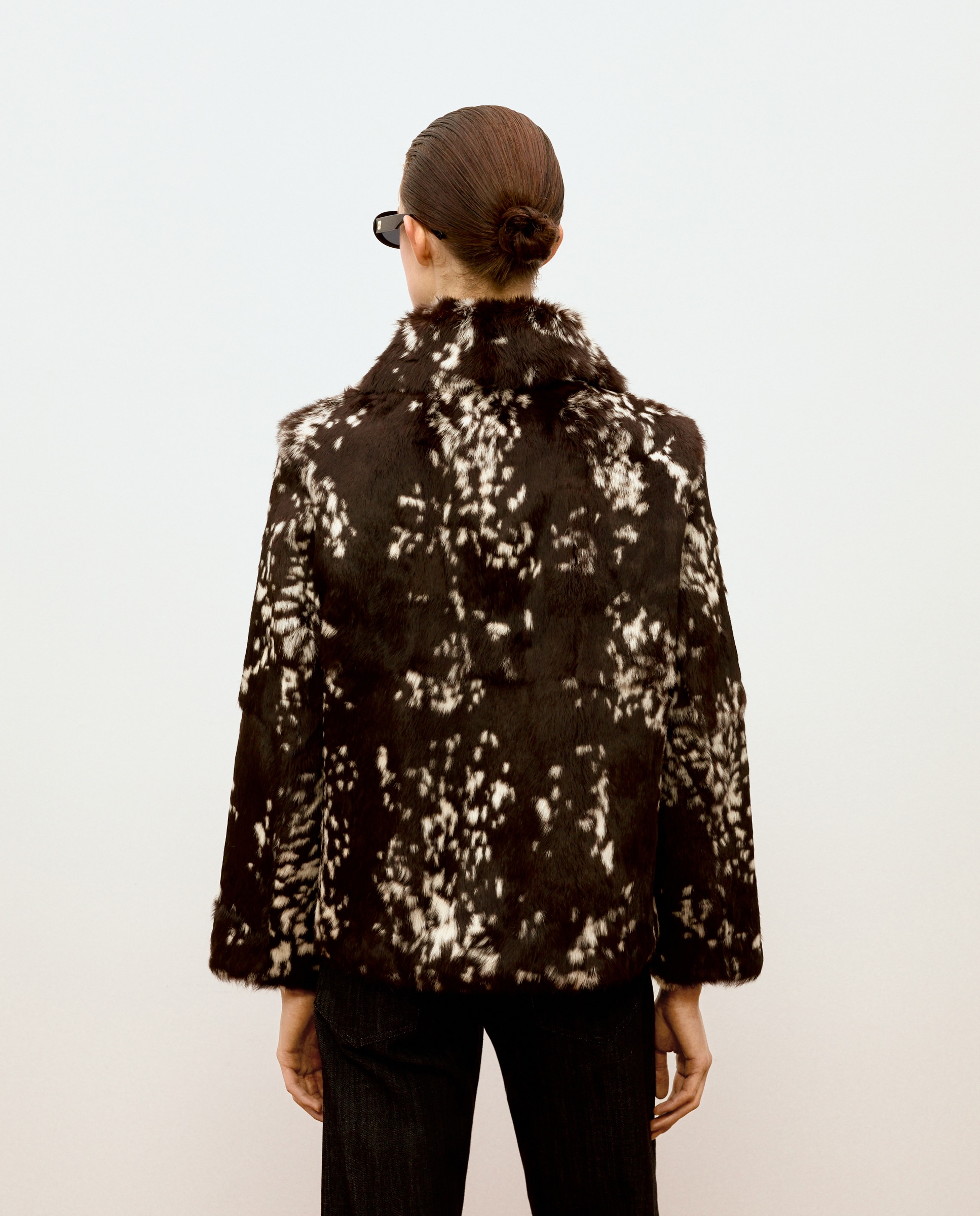 Chaquetón animal print de mujer de pelo de conejo - Woman Limited El Corte Inglés - Marrón Marrón-3