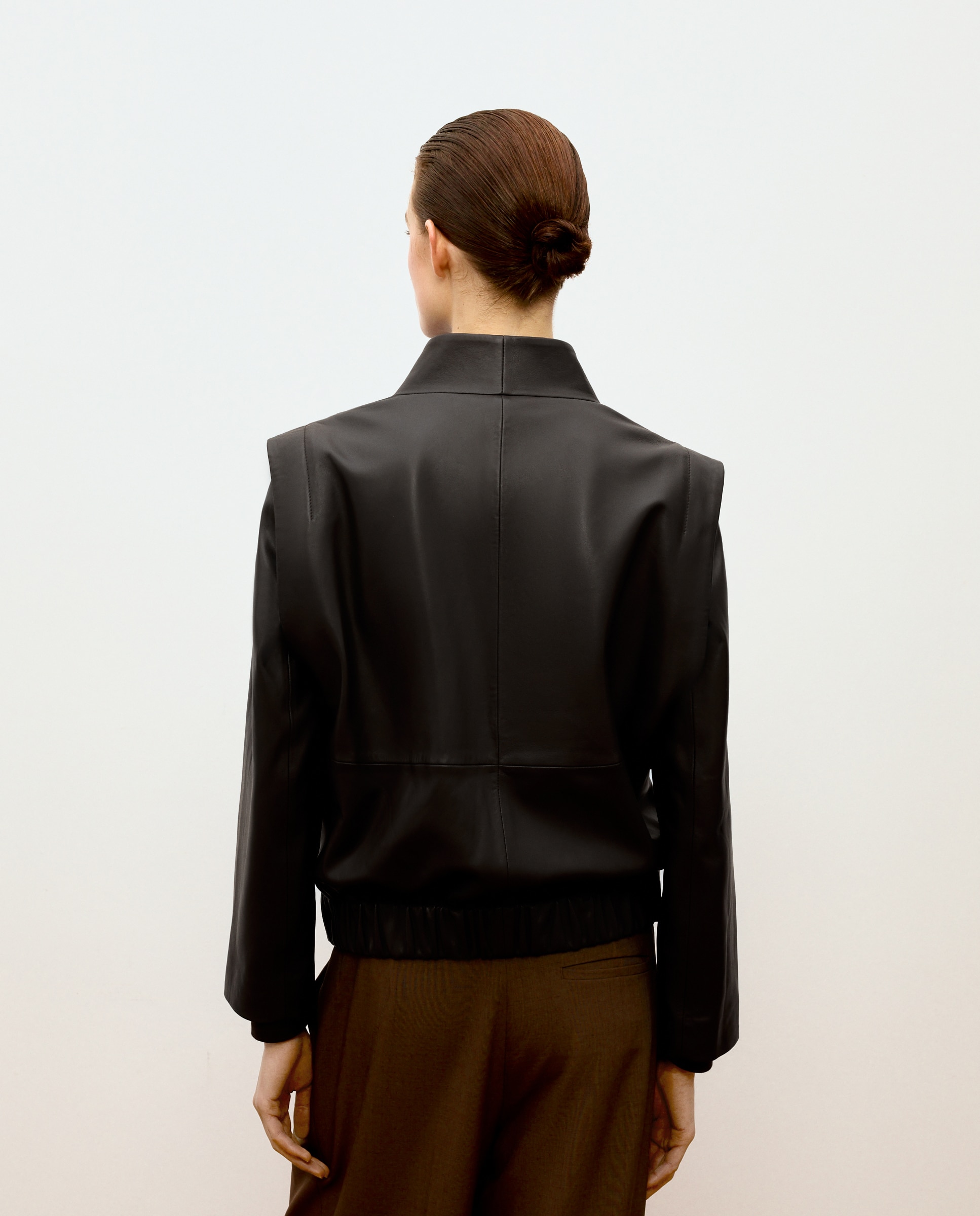 Cazadora de mujer realizada en piel - Woman Limited El Corte Inglés - Marrón Marrón-4