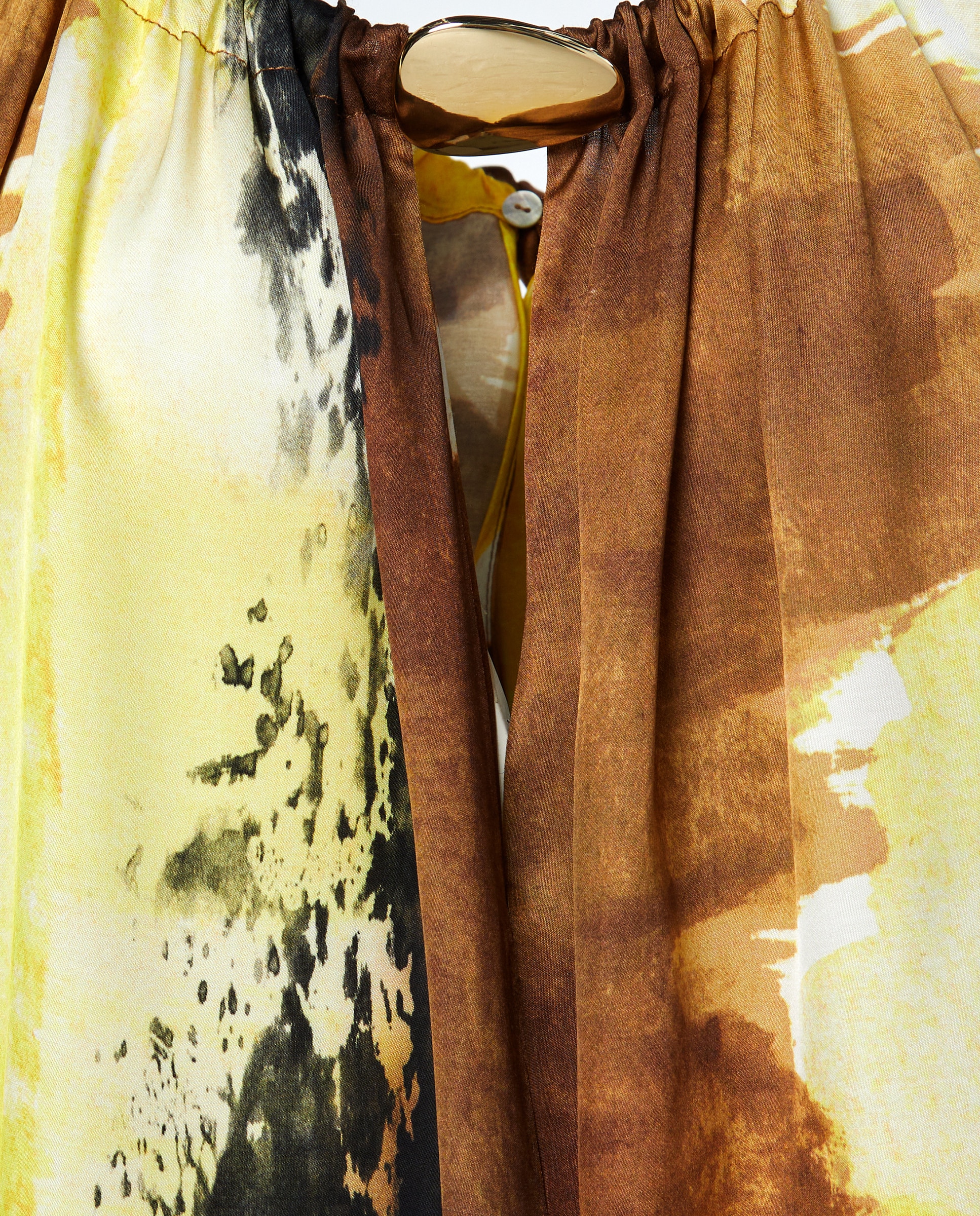 Vestido Halter com Estampado Tie Dye Amarelo-5