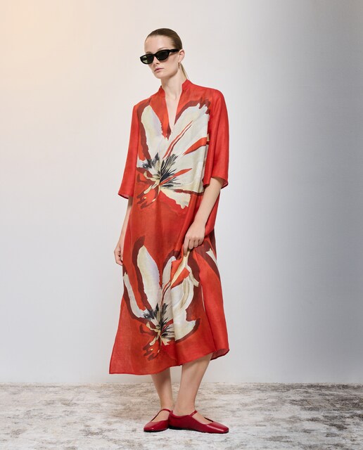 Imagen 0 de Vestido de lino manga francesa