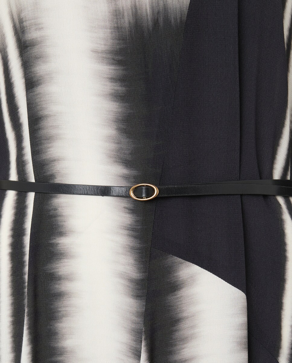 Vestido Midi com Estampado aos Quadrados Preto-6