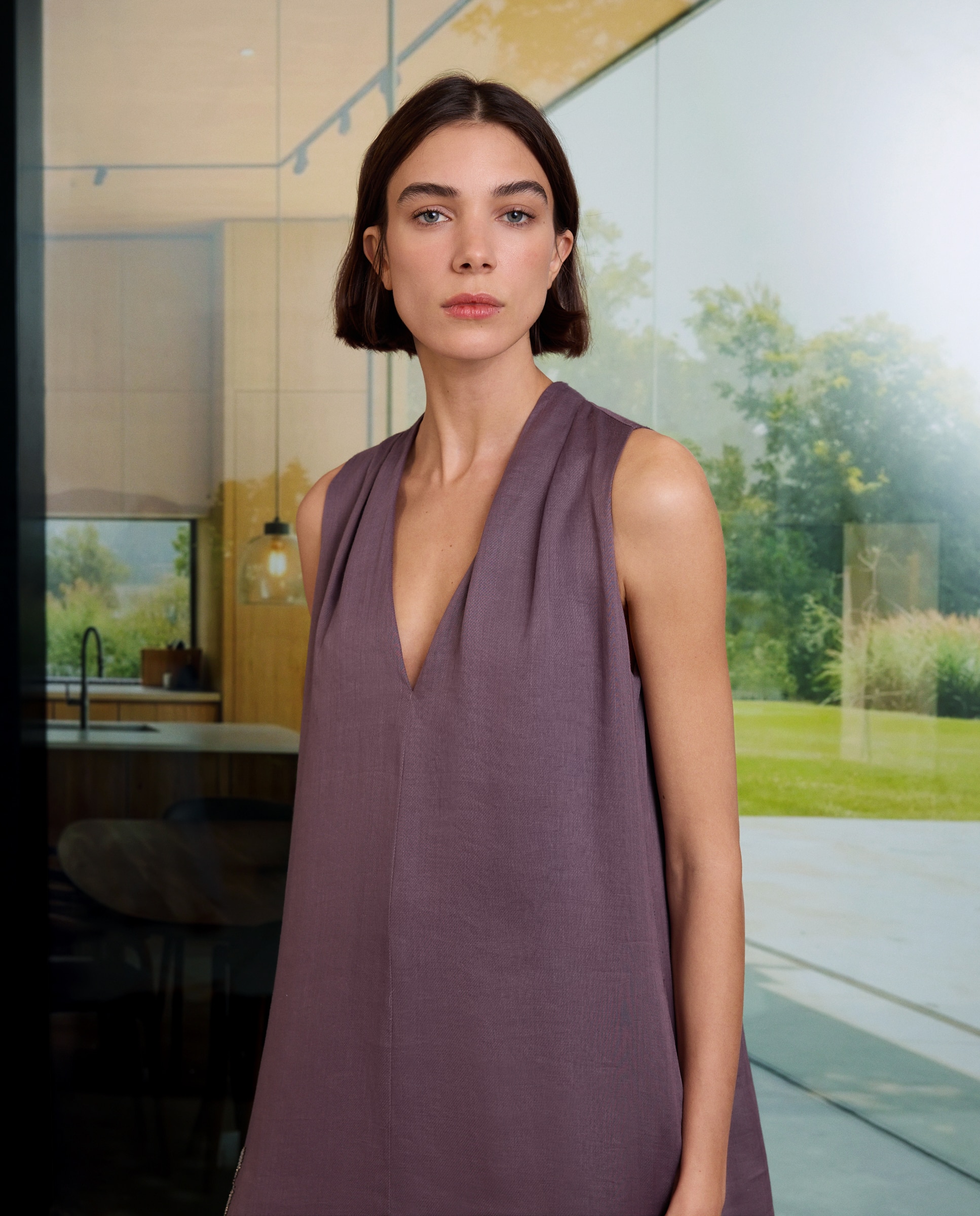 Vestido halter de ramio bordado - Woman Limited El Corte Inglés - 200 Rosa Morado-3
