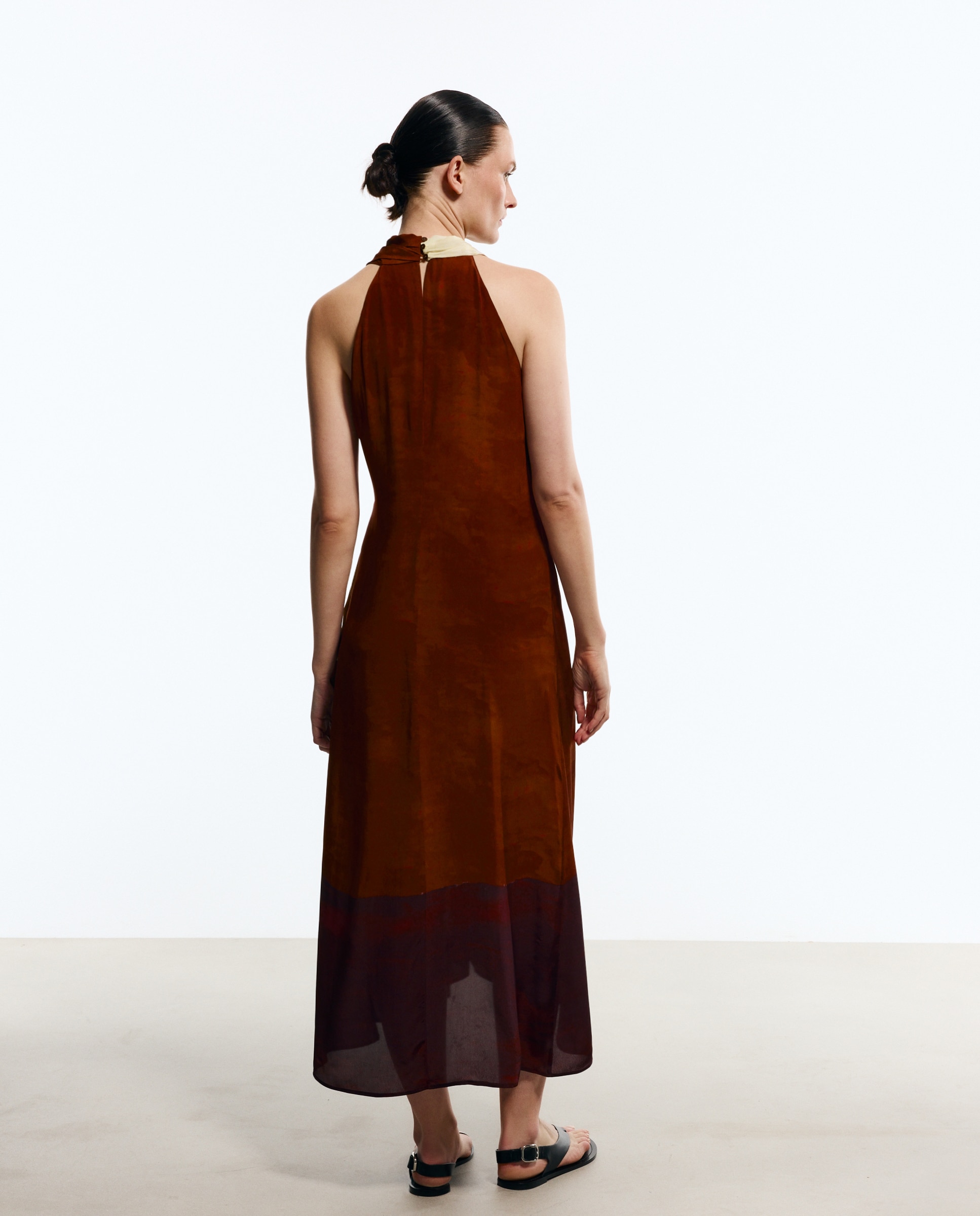 Vestido sem mangas estampado Vermelho-4