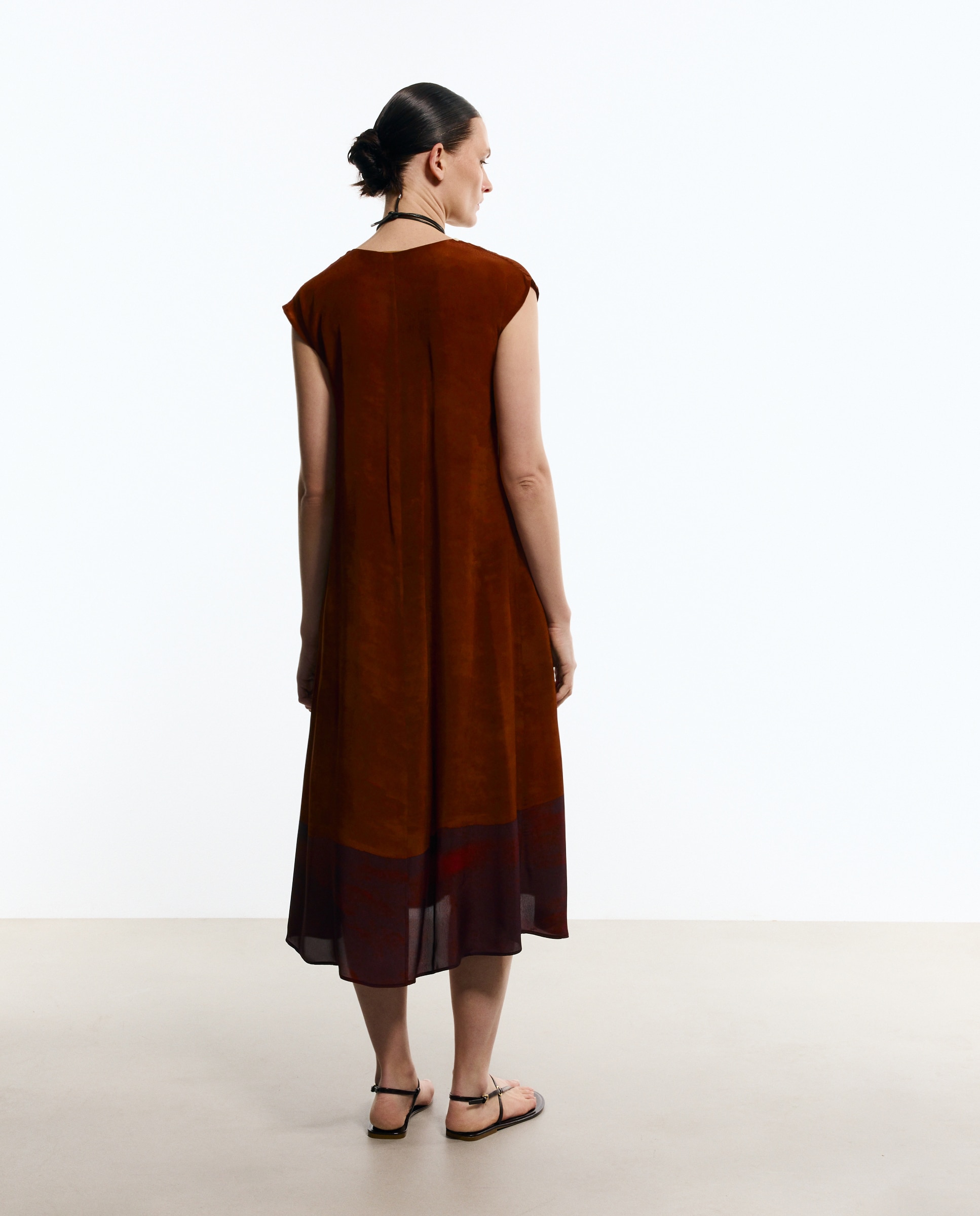 Vestido midi estampado Vermelho-3