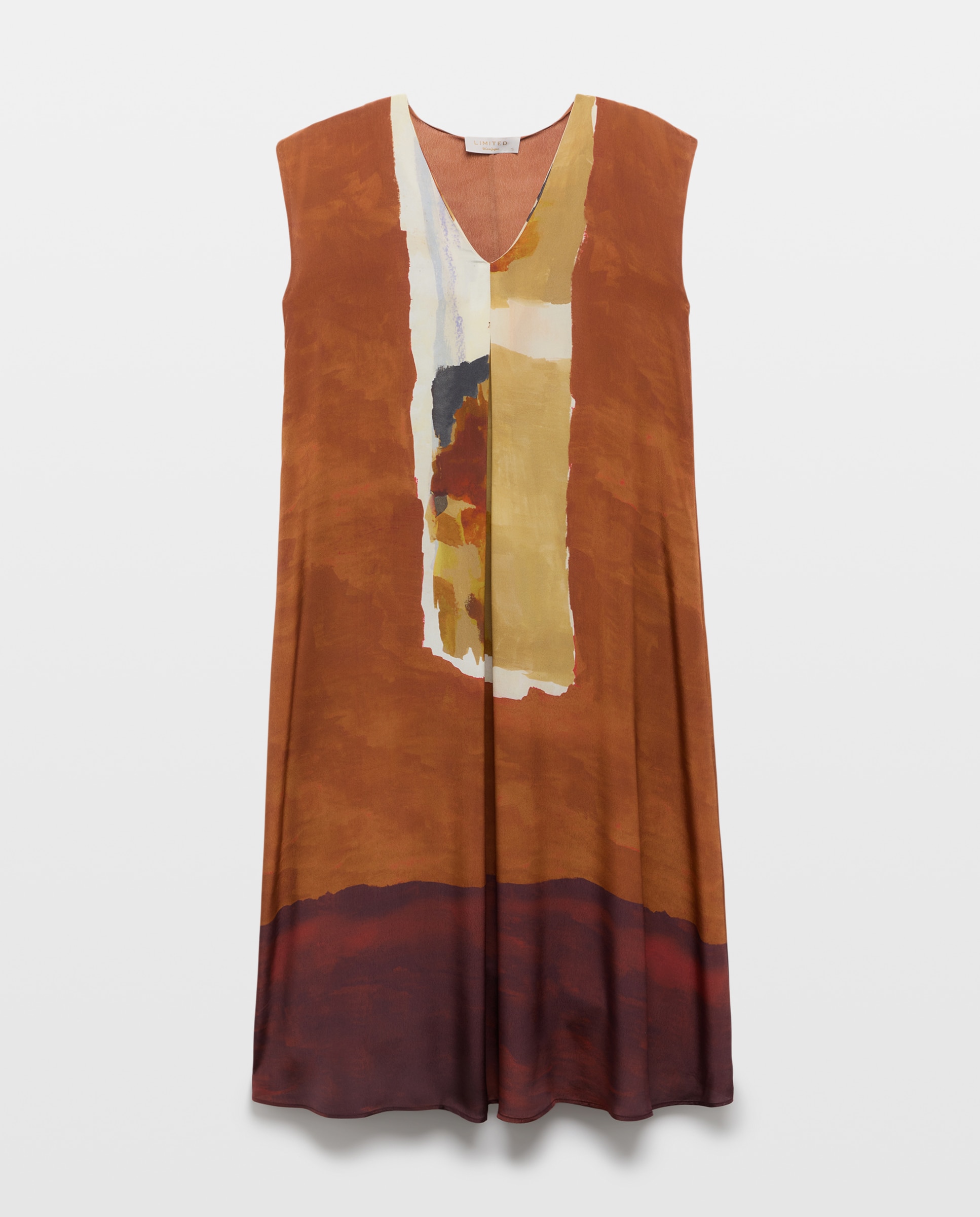 Vestido midi estampado Vermelho-5