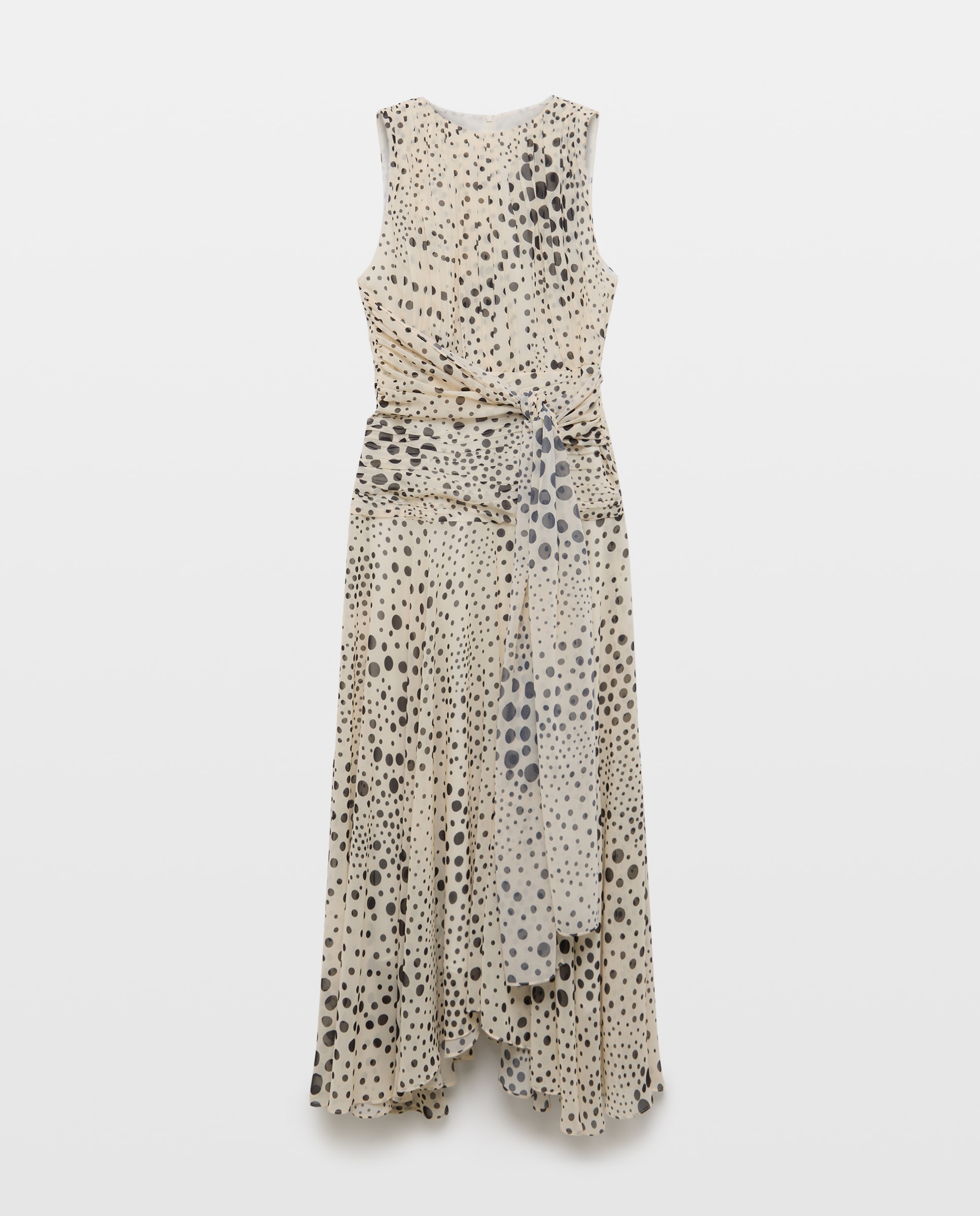 Vestido comprido às bolinhas Branco-4