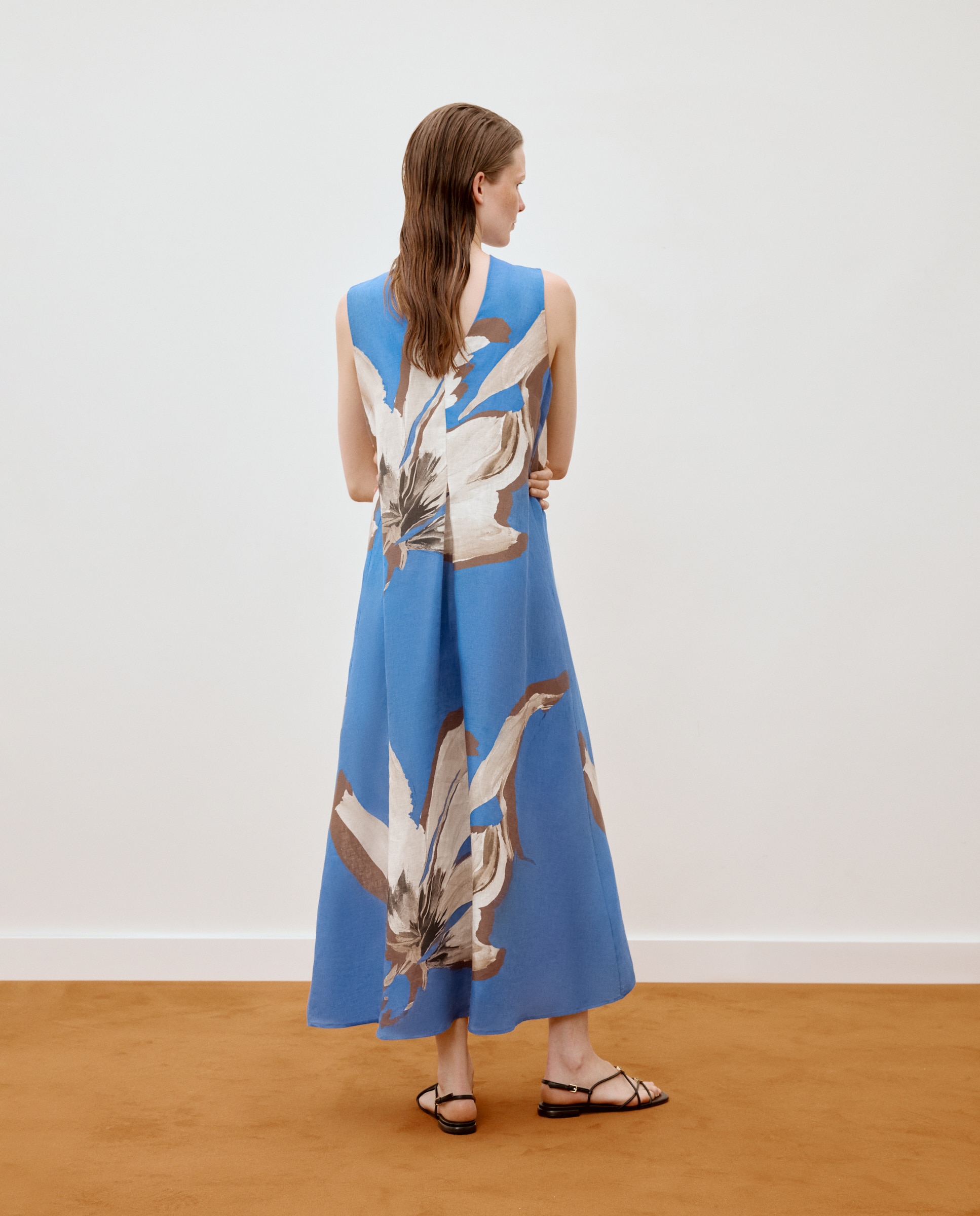 Vestido Túnica com Estampado Floral Azul-3