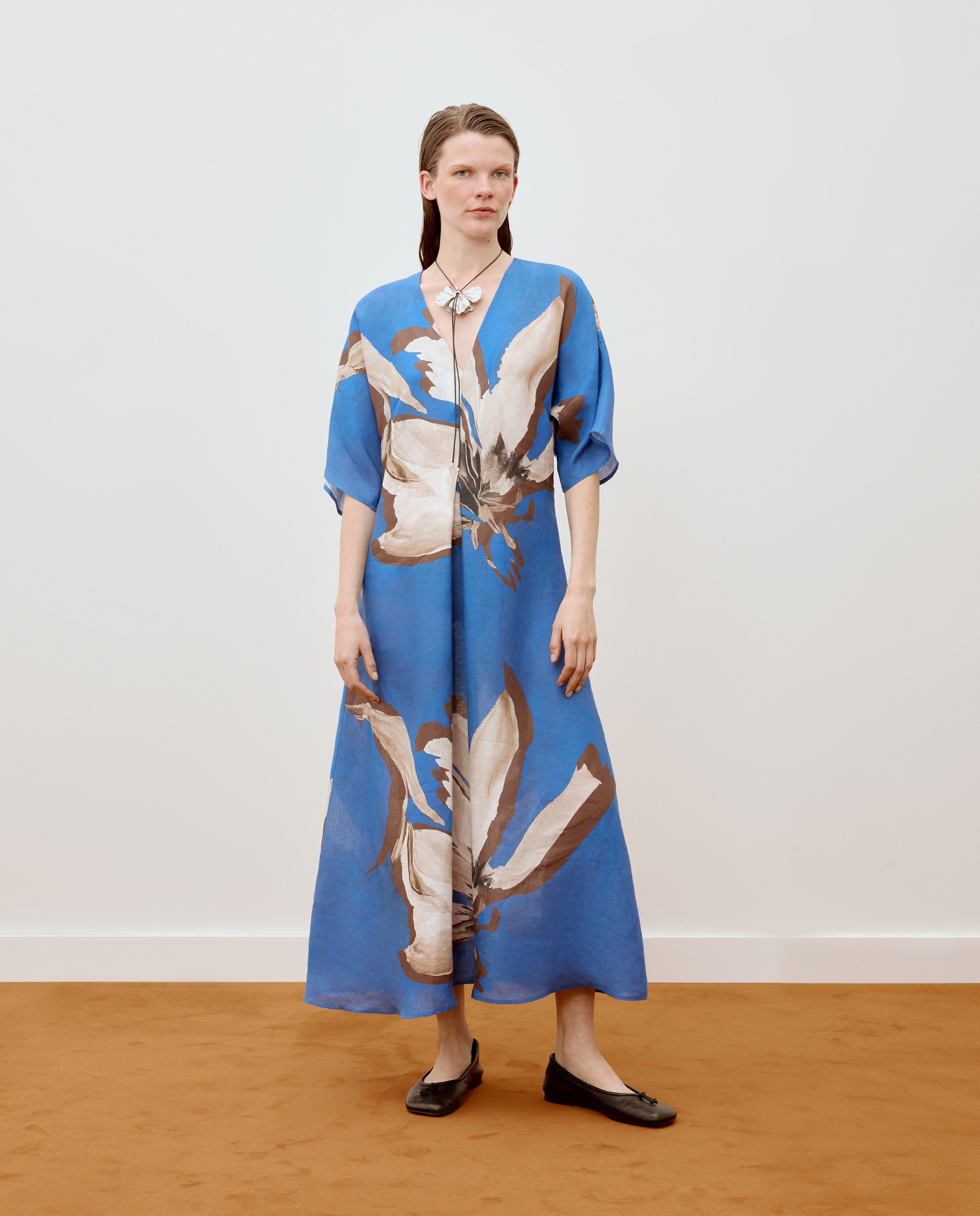 Vestido Túnica com Estampado Floral Azul-1